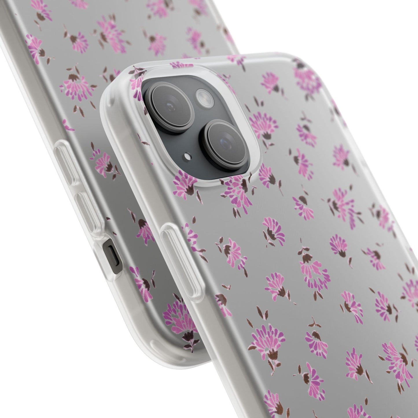Floral Flexible Phone Case - Flower Pattern, Cute Gift for Her, Stylish Accessory, Spring Vibe, Lightweight Protective Cover- iPhone, Samsung, Gift Packaging - MahaCase