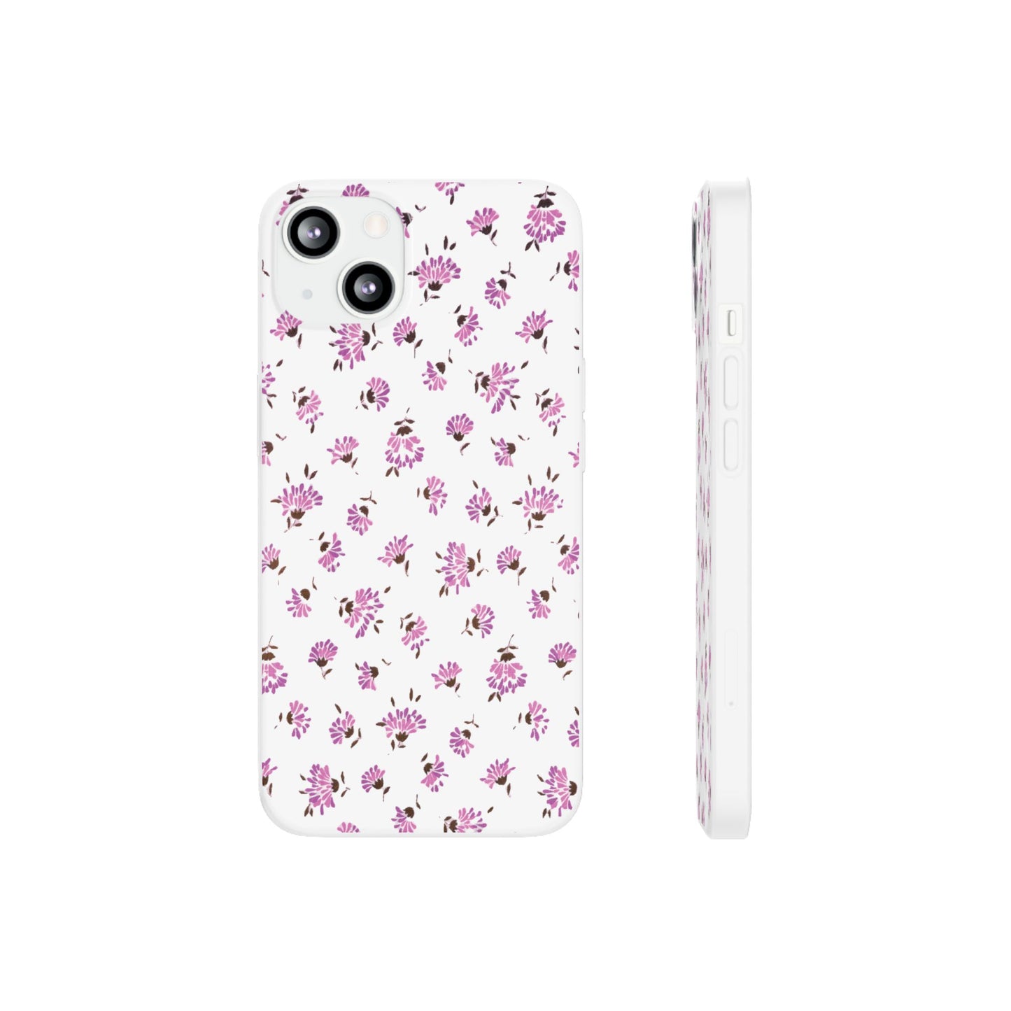 Floral Flexible Phone Case - Flower Pattern, Cute Gift for Her, Stylish Accessory, Spring Vibe, Lightweight Protective Cover- iPhone, Samsung, Gift Packaging - MahaCase