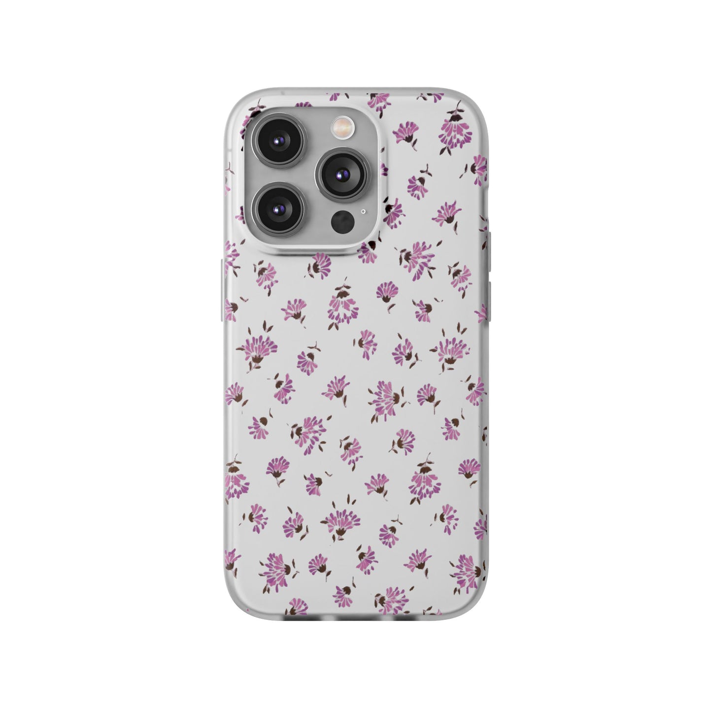 Floral Flexible Phone Case - Flower Pattern, Cute Gift for Her, Stylish Accessory, Spring Vibe, Lightweight Protective Cover- iPhone, Samsung, Gift Packaging - MahaCase