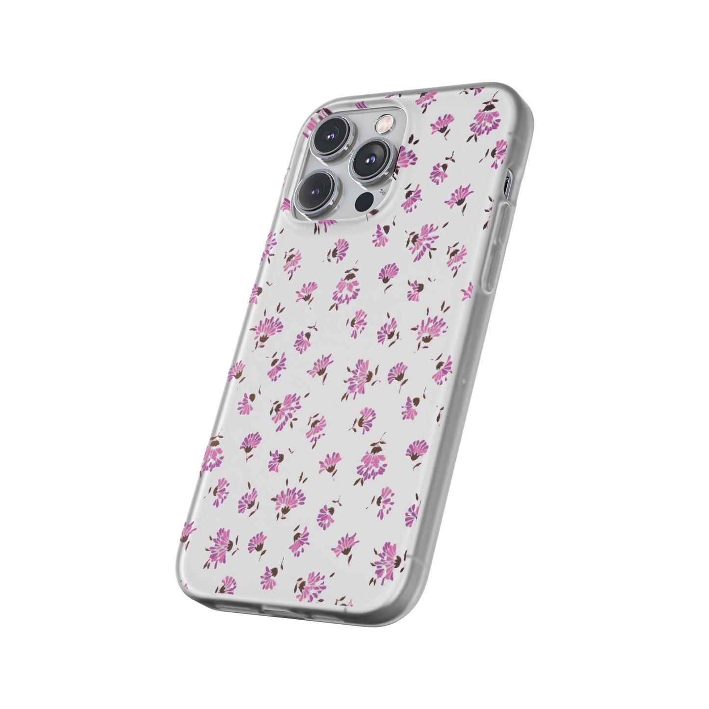 Floral Flexible Phone Case - Flower Pattern, Cute Gift for Her, Stylish Accessory, Spring Vibe, Lightweight Protective Cover- iPhone, Samsung, Gift Packaging - MahaCase
