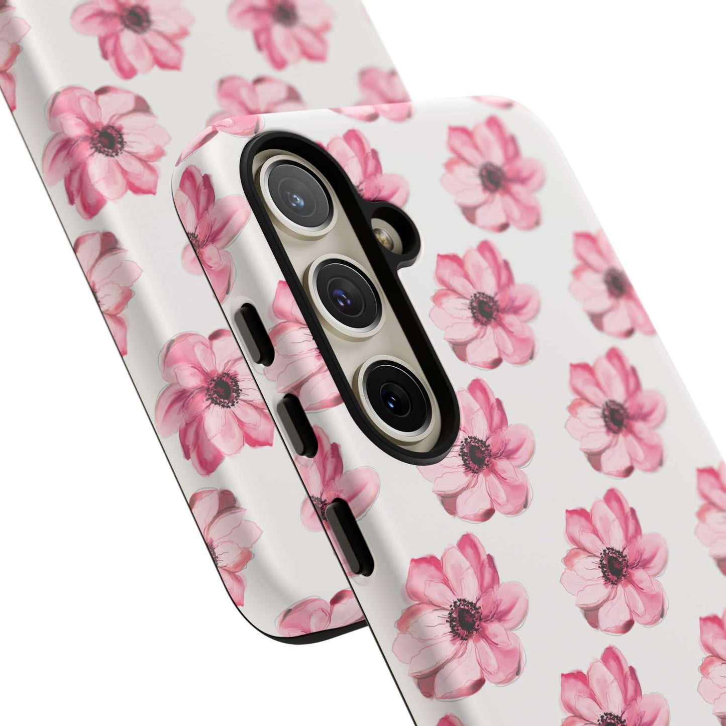 Floral Tough Phone Case - Stylish Protection with Pink Flowers - iPhone Samsung Galaxy Google Pixel - MahaCase