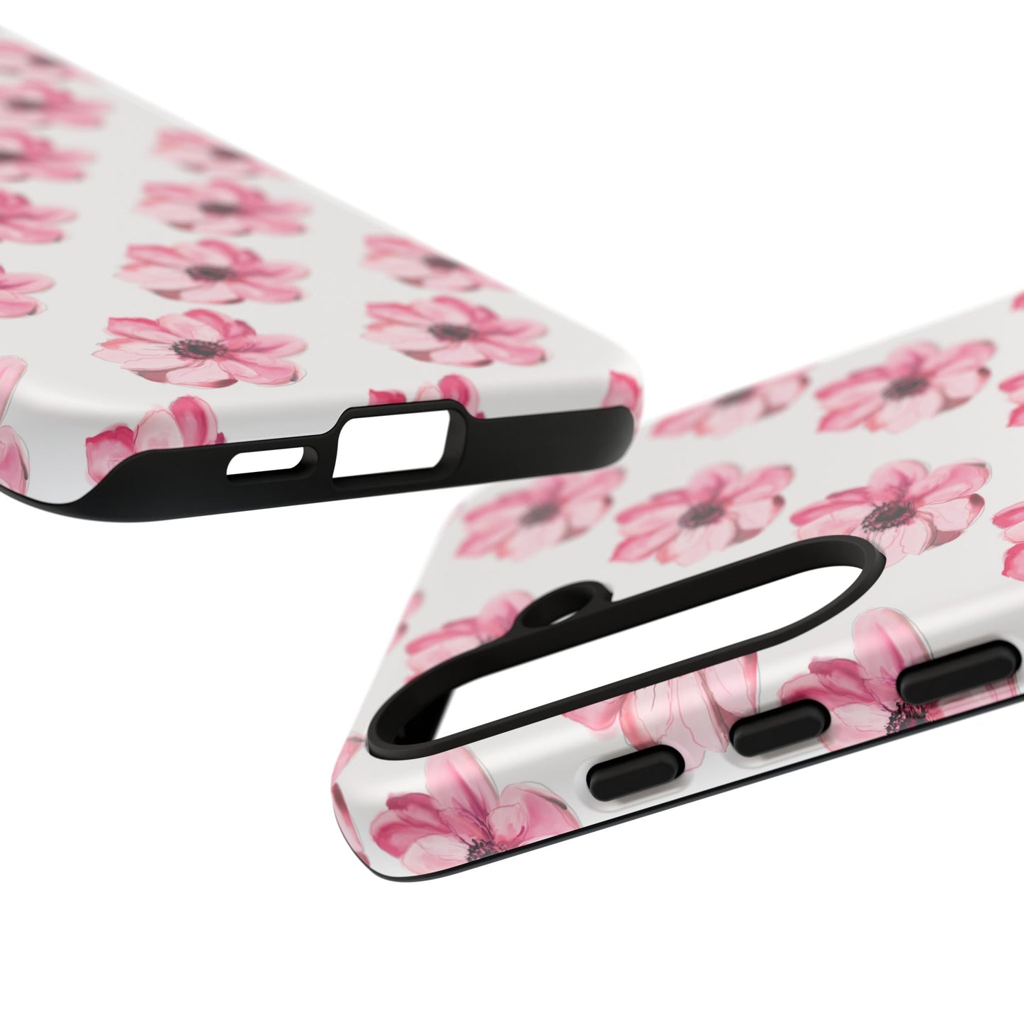 Floral Tough Phone Case - Stylish Protection with Pink Flowers - iPhone Samsung Galaxy Google Pixel - MahaCase