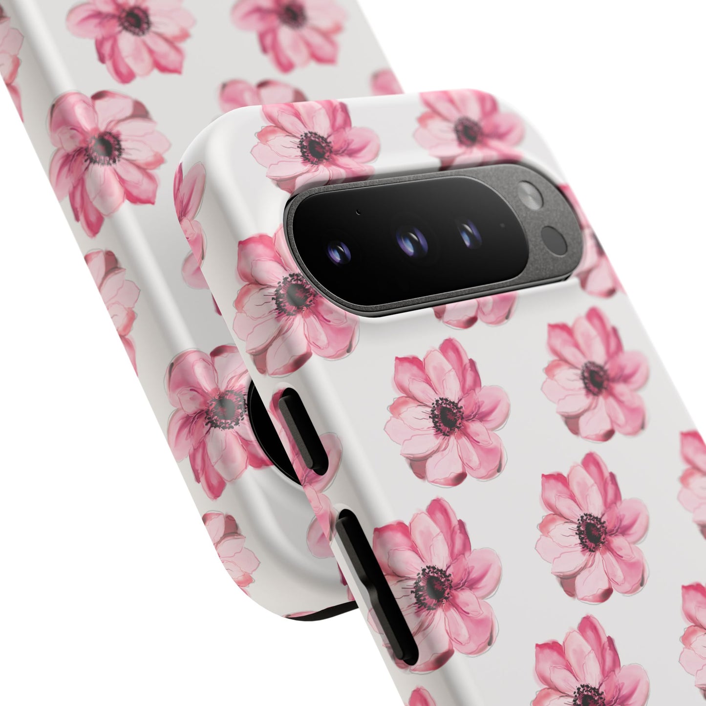 Floral Tough Phone Case - Stylish Protection with Pink Flowers - iPhone Samsung Galaxy Google Pixel - MahaCase