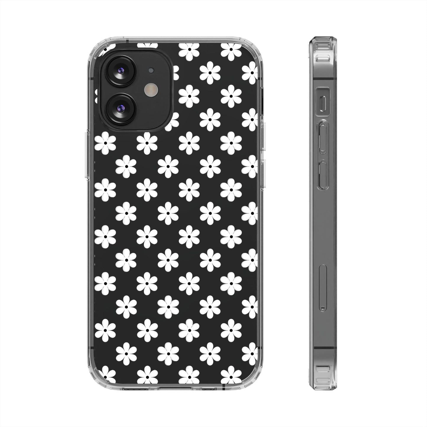 White Floral #222 Clear Cases - MahaCase