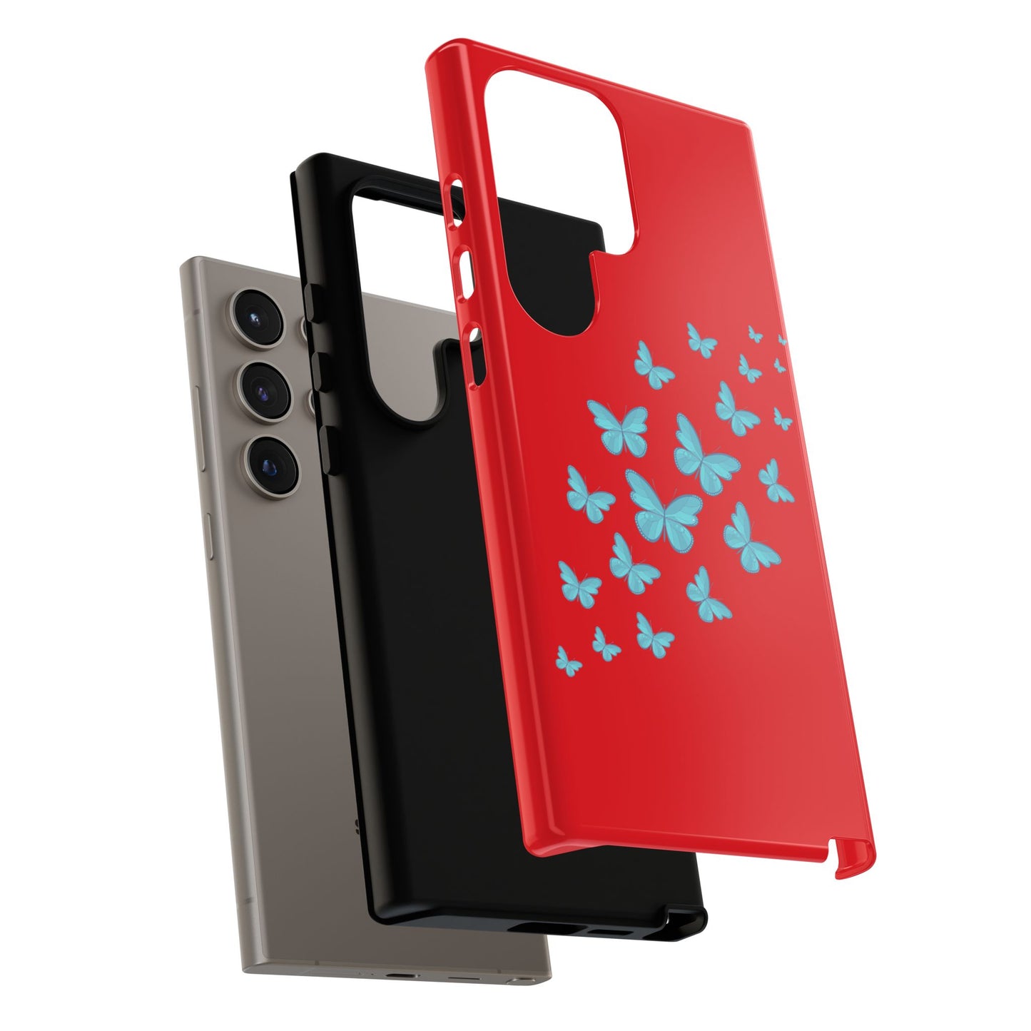 Butterflies in Red - Tough Cases iPhone Samsung Google Pixel - MahaCase