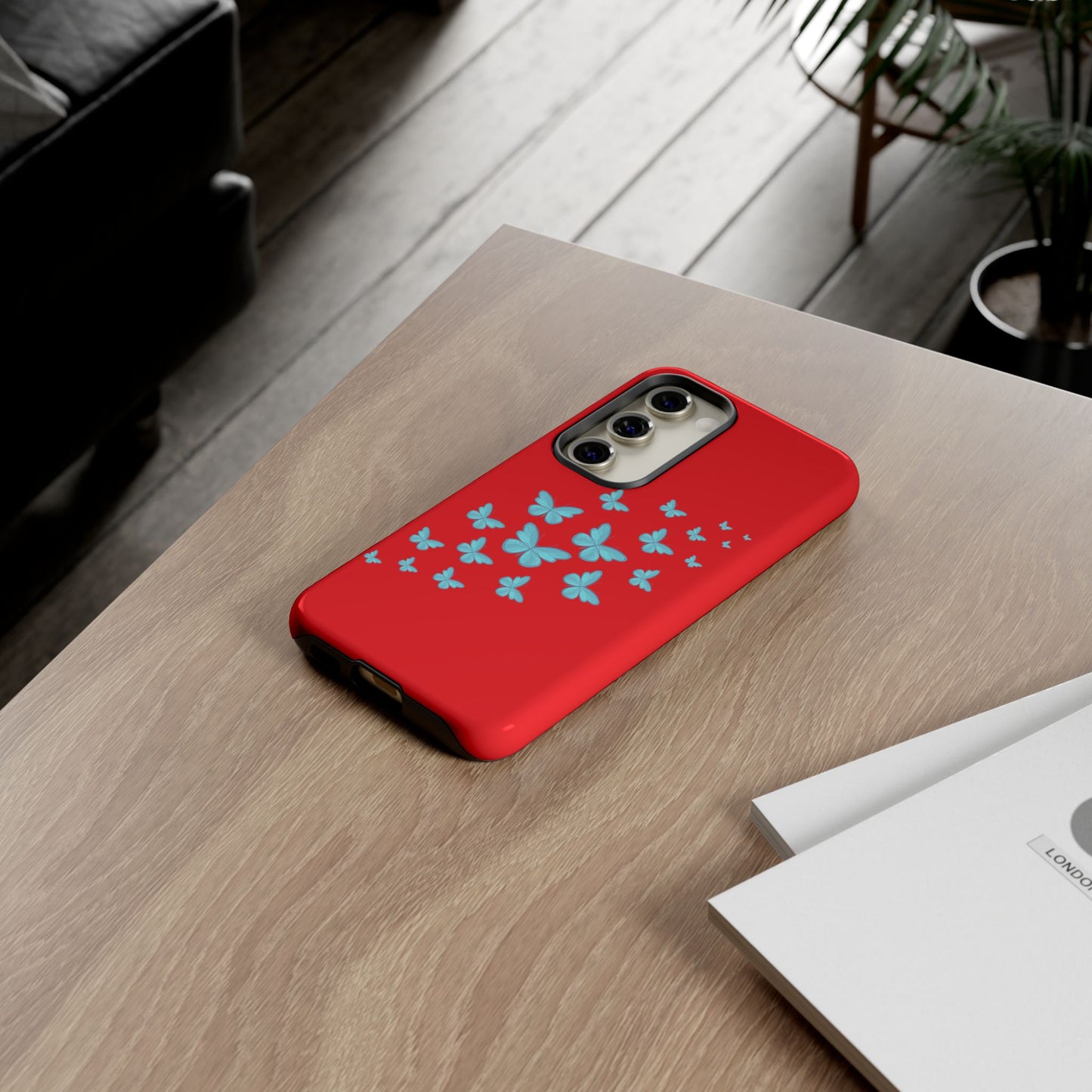 Butterflies in Red - Tough Cases iPhone Samsung Google Pixel - MahaCase
