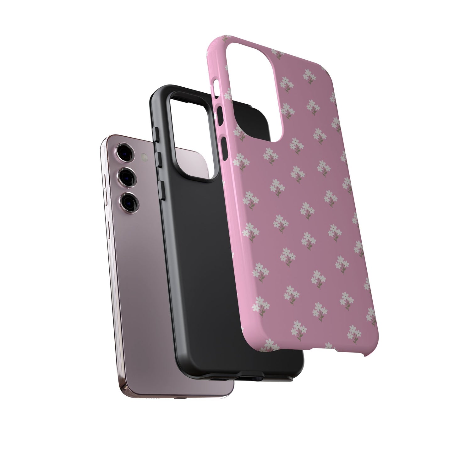 Floral Tough Phone Case - Pink Blossom Design - iPhone Samsung Galaxy Google Pixel - MahaCase