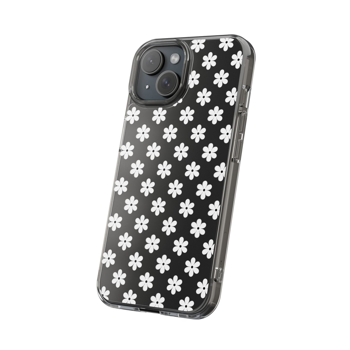 White Floral #222 Clear Cases - MahaCase