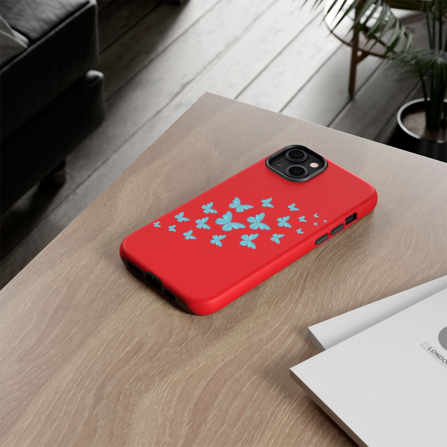 Butterflies in Red - Tough Cases iPhone Samsung Google Pixel - MahaCase