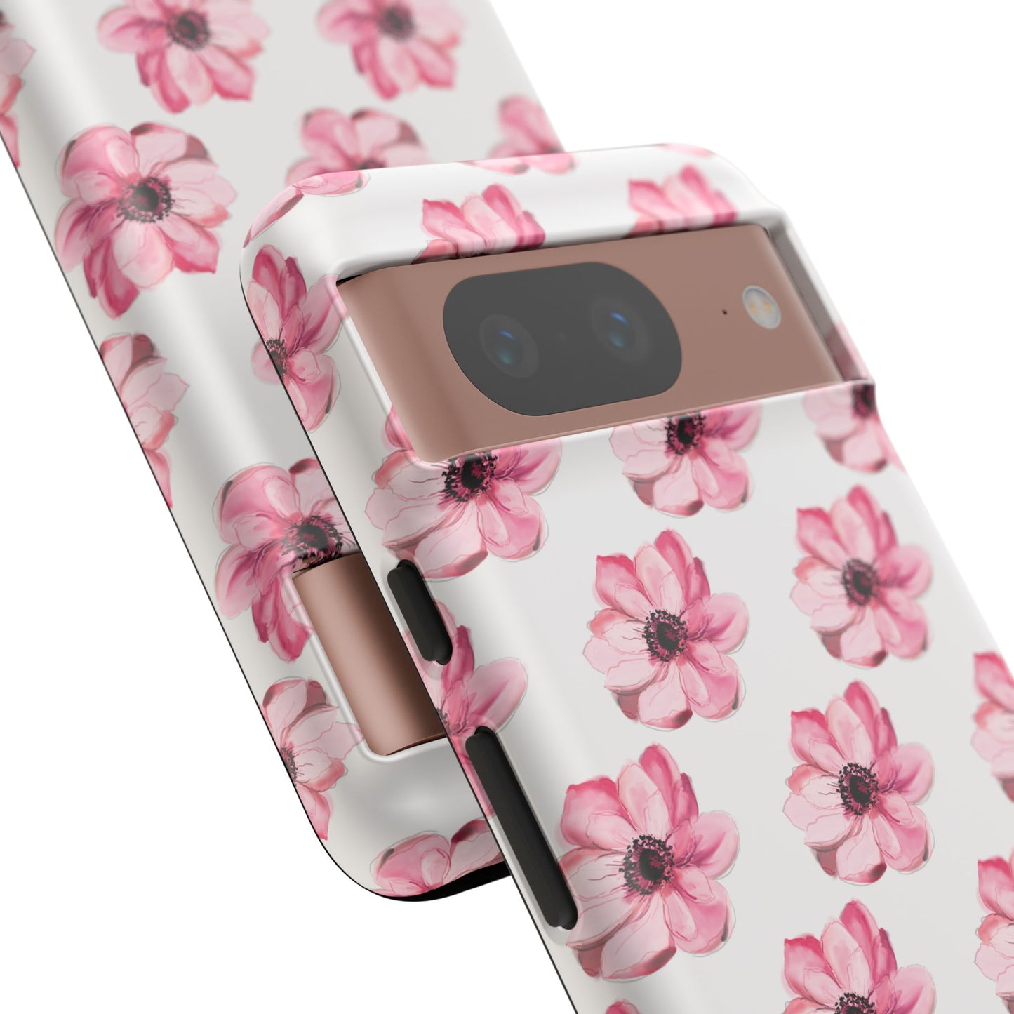 Floral Tough Phone Case - Stylish Protection with Pink Flowers - iPhone Samsung Galaxy Google Pixel - MahaCase