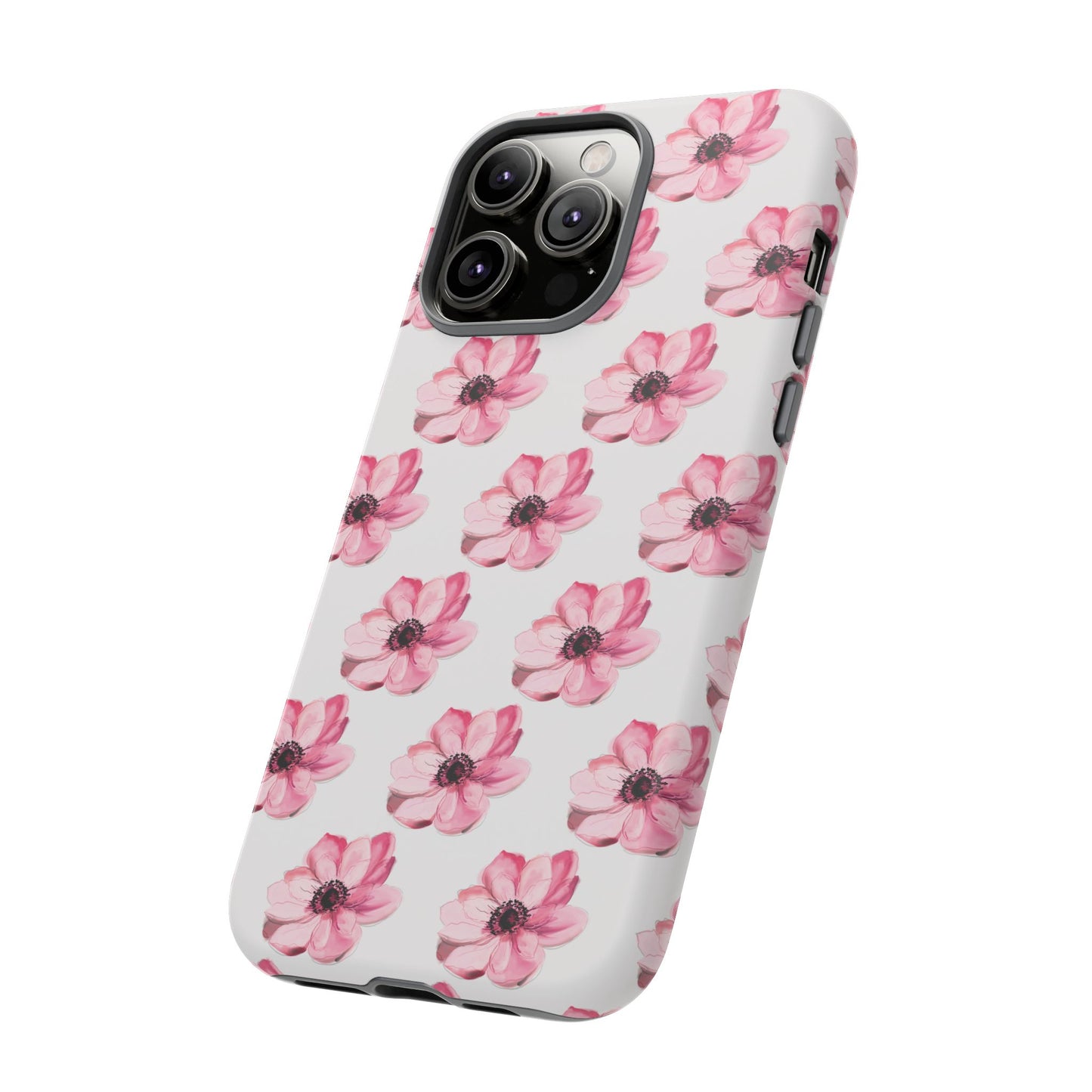 Floral Tough Phone Case - Stylish Protection with Pink Flowers - iPhone Samsung Galaxy Google Pixel - MahaCase