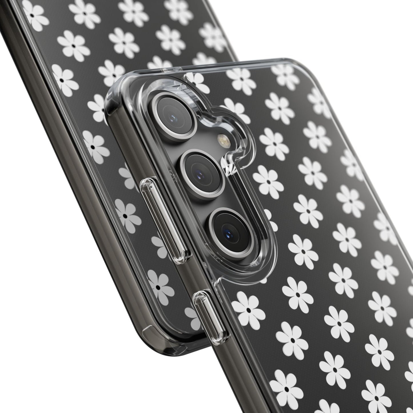 White Floral #222 Clear Cases - MahaCase