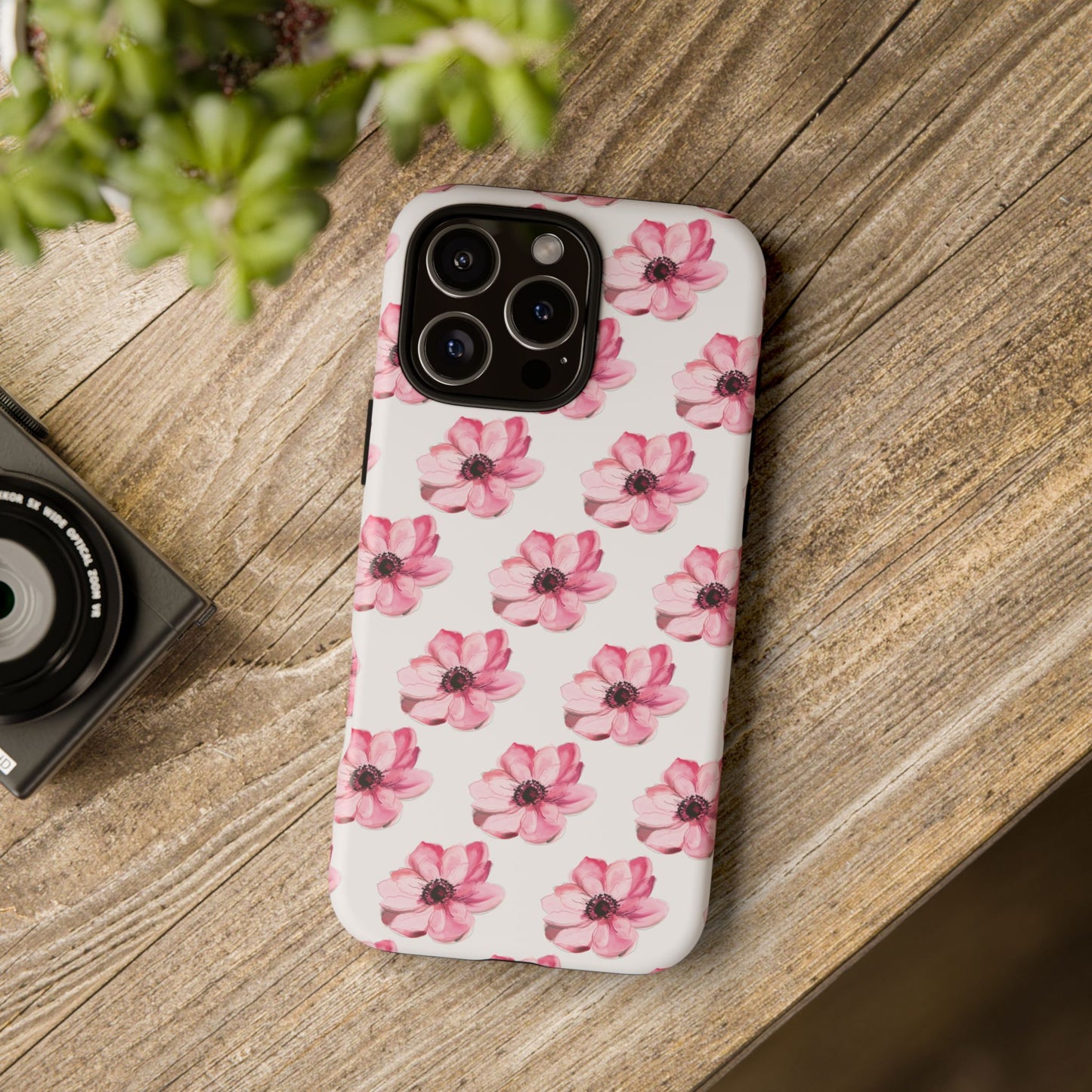 Floral Tough Phone Case - Stylish Protection with Pink Flowers - iPhone Samsung Galaxy Google Pixel - MahaCase