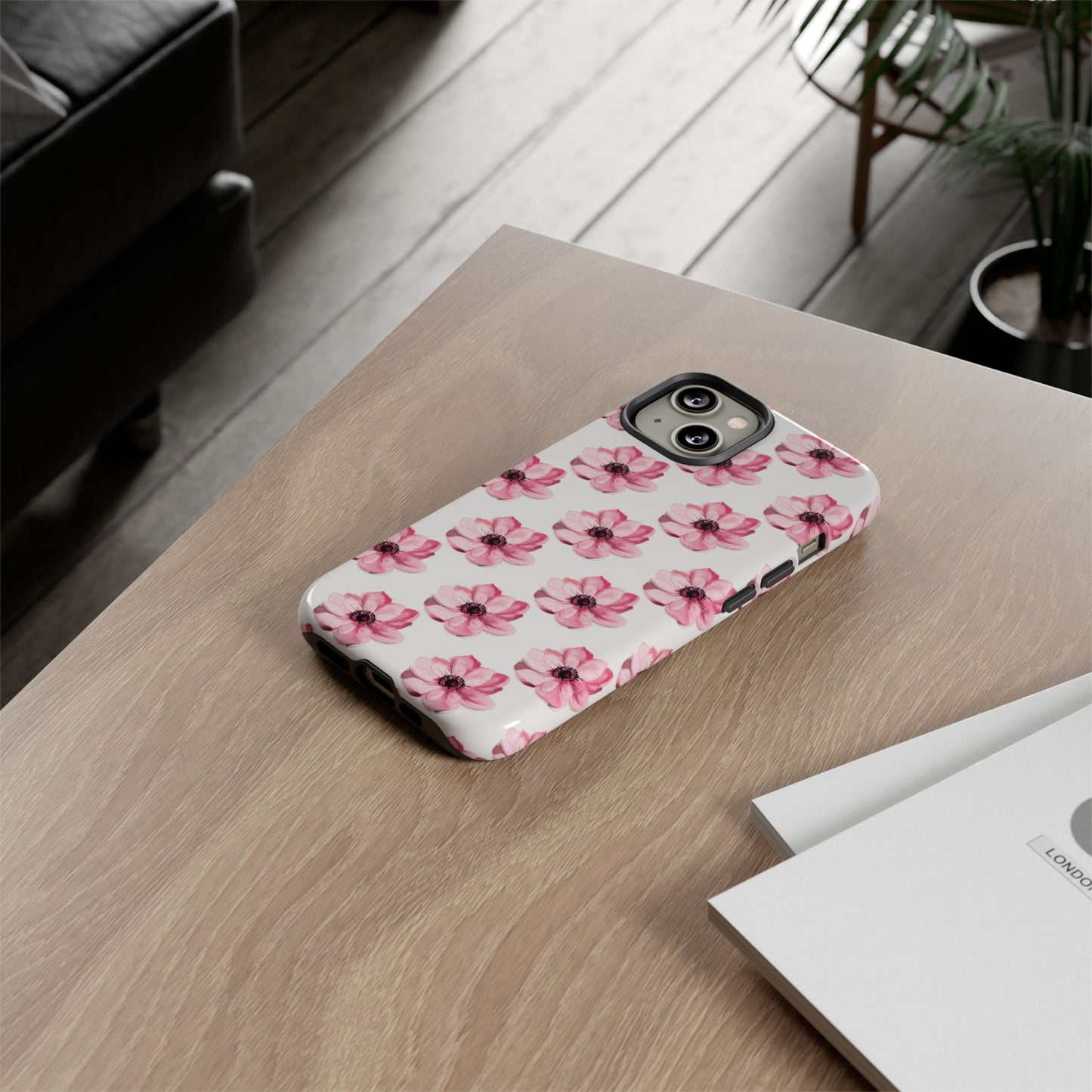 Floral Tough Phone Case - Stylish Protection with Pink Flowers - iPhone Samsung Galaxy Google Pixel - MahaCase