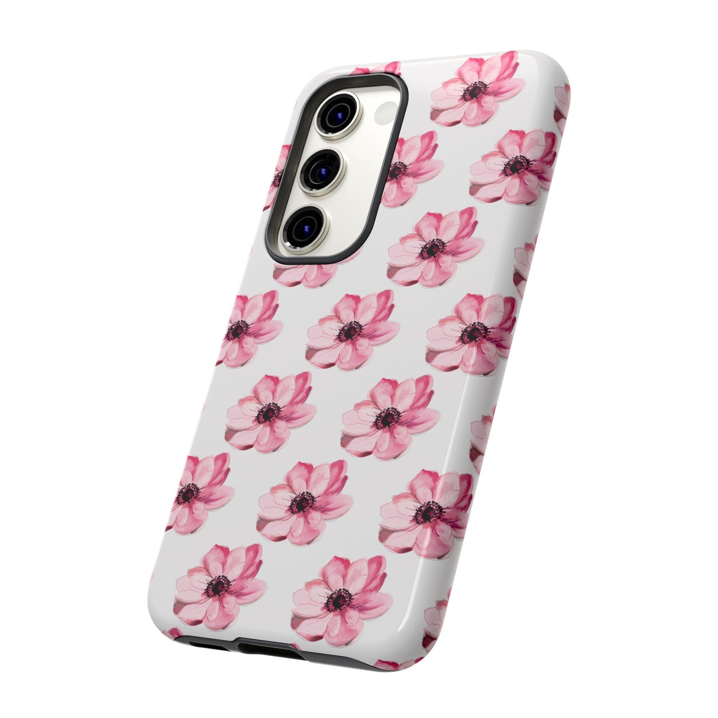Floral Tough Phone Case - Stylish Protection with Pink Flowers - iPhone Samsung Galaxy Google Pixel - MahaCase