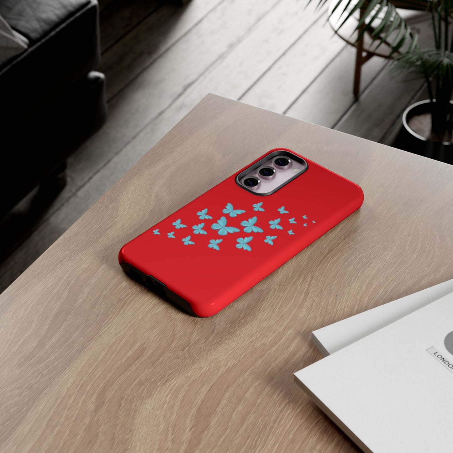 Butterflies in Red - Tough Cases iPhone Samsung Google Pixel - MahaCase