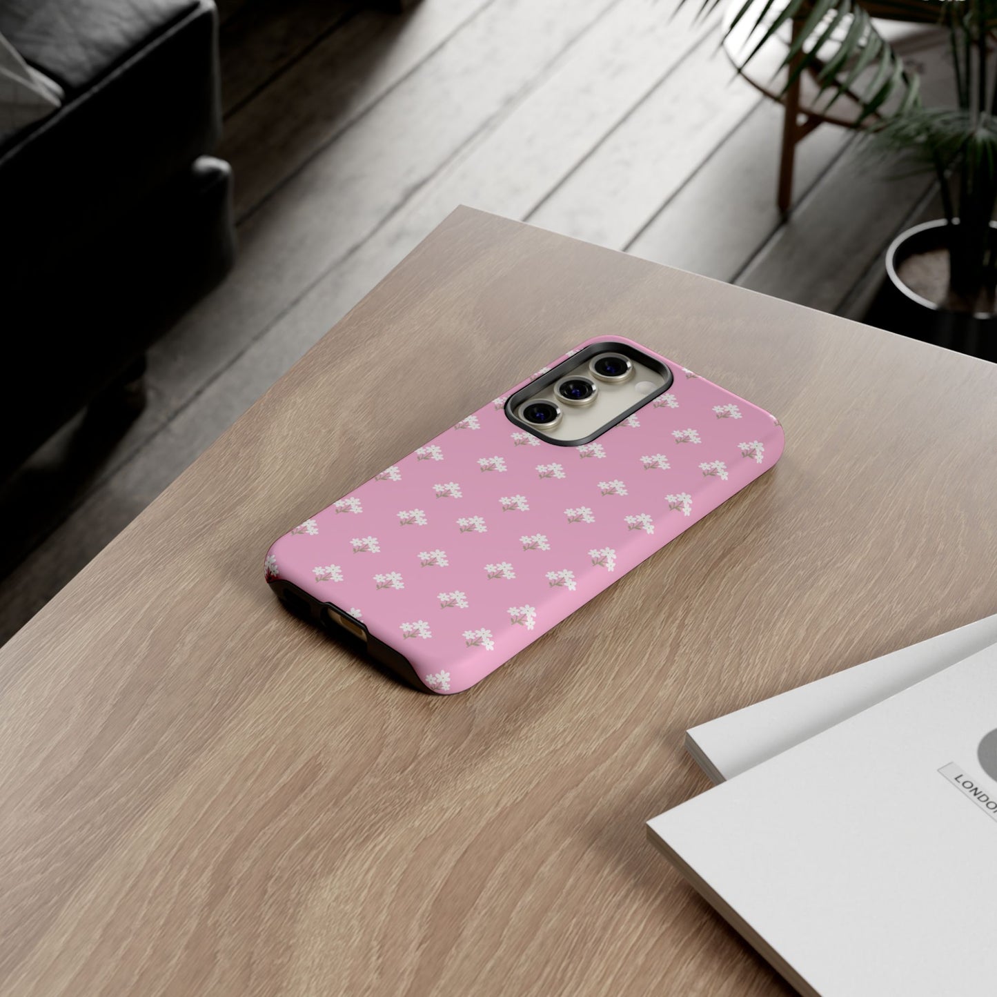 Floral Tough Phone Case - Pink Blossom Design - iPhone Samsung Galaxy Google Pixel - MahaCase