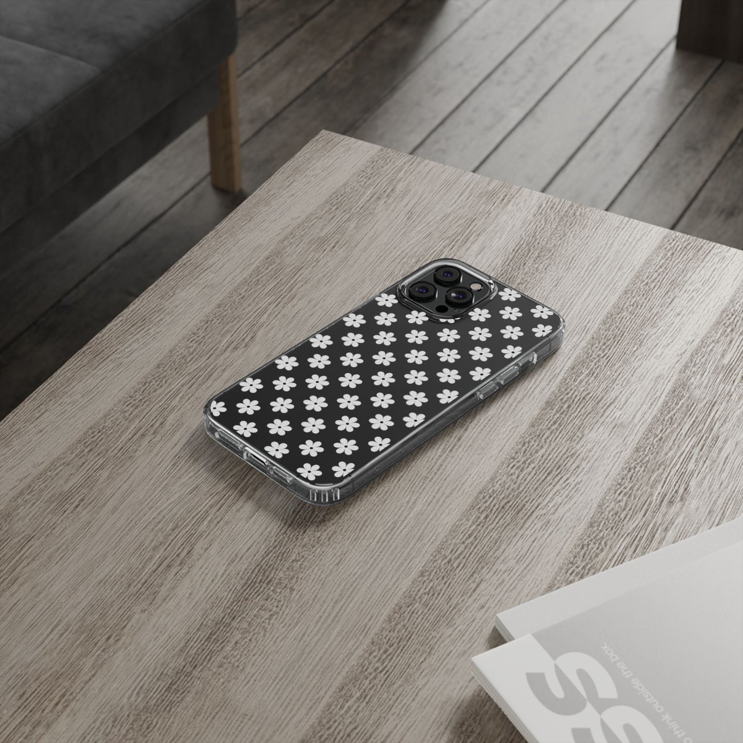 White Floral #222 Clear Cases - MahaCase