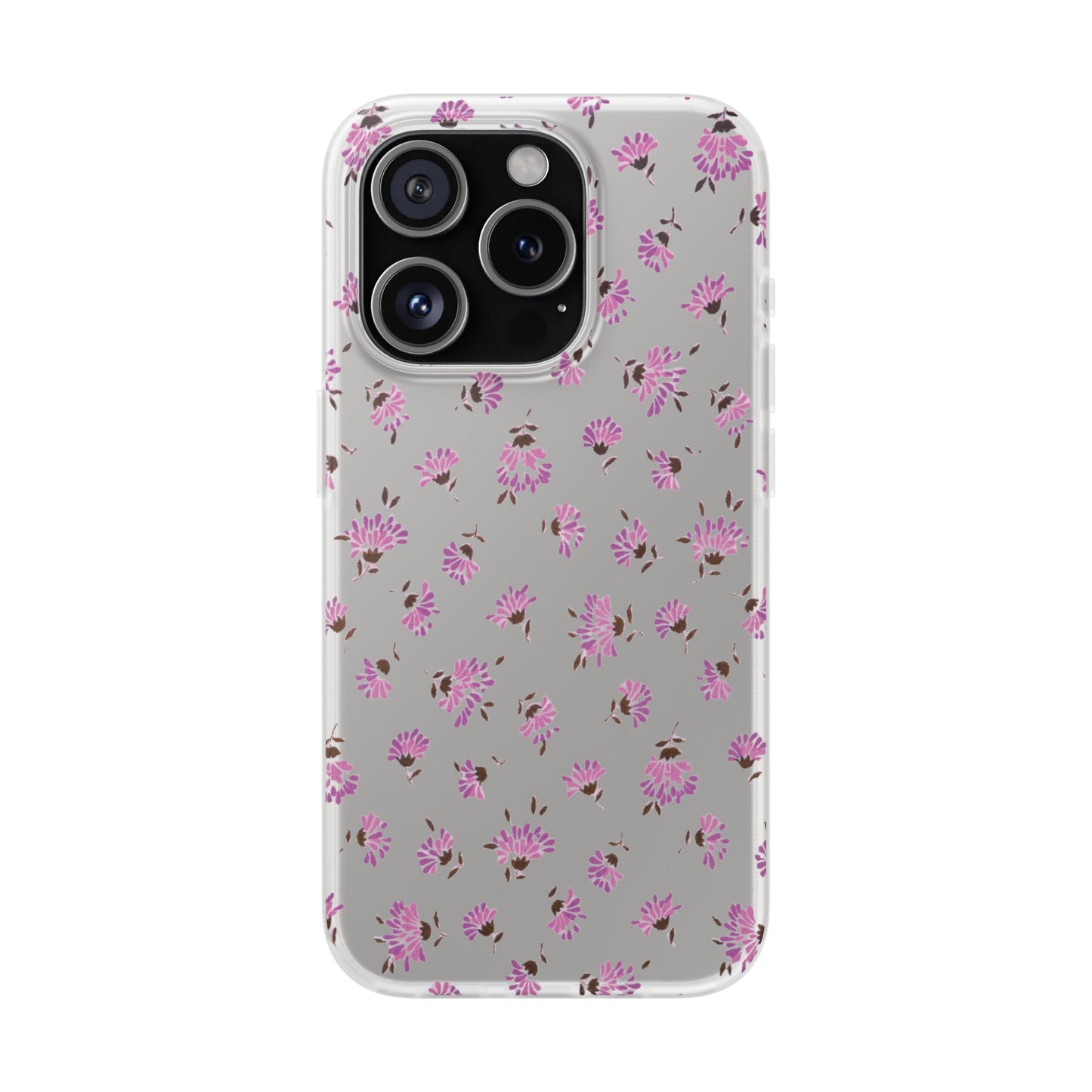 Floral Flexible Phone Case - Flower Pattern, Cute Gift for Her, Stylish Accessory, Spring Vibe, Lightweight Protective Cover- iPhone, Samsung, Gift Packaging - MahaCase