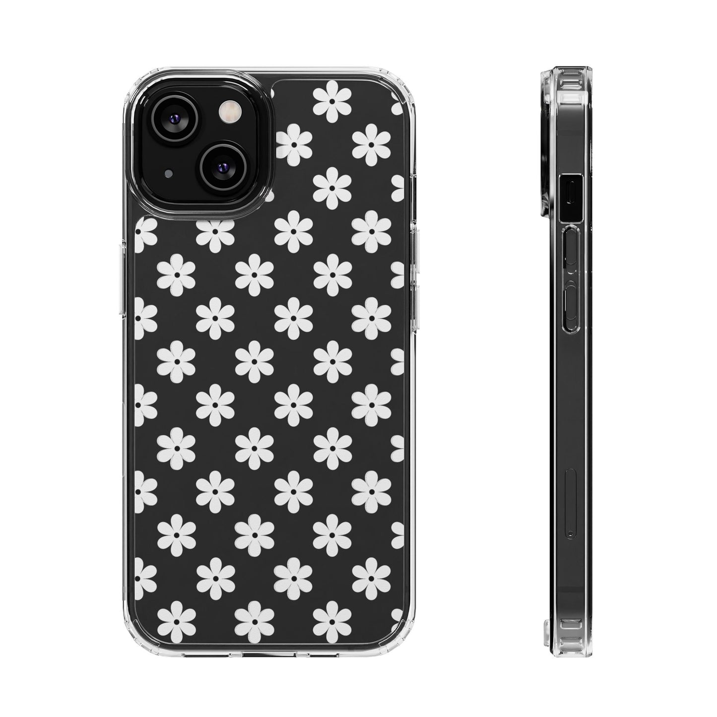 White Floral #222 Clear Cases - MahaCase