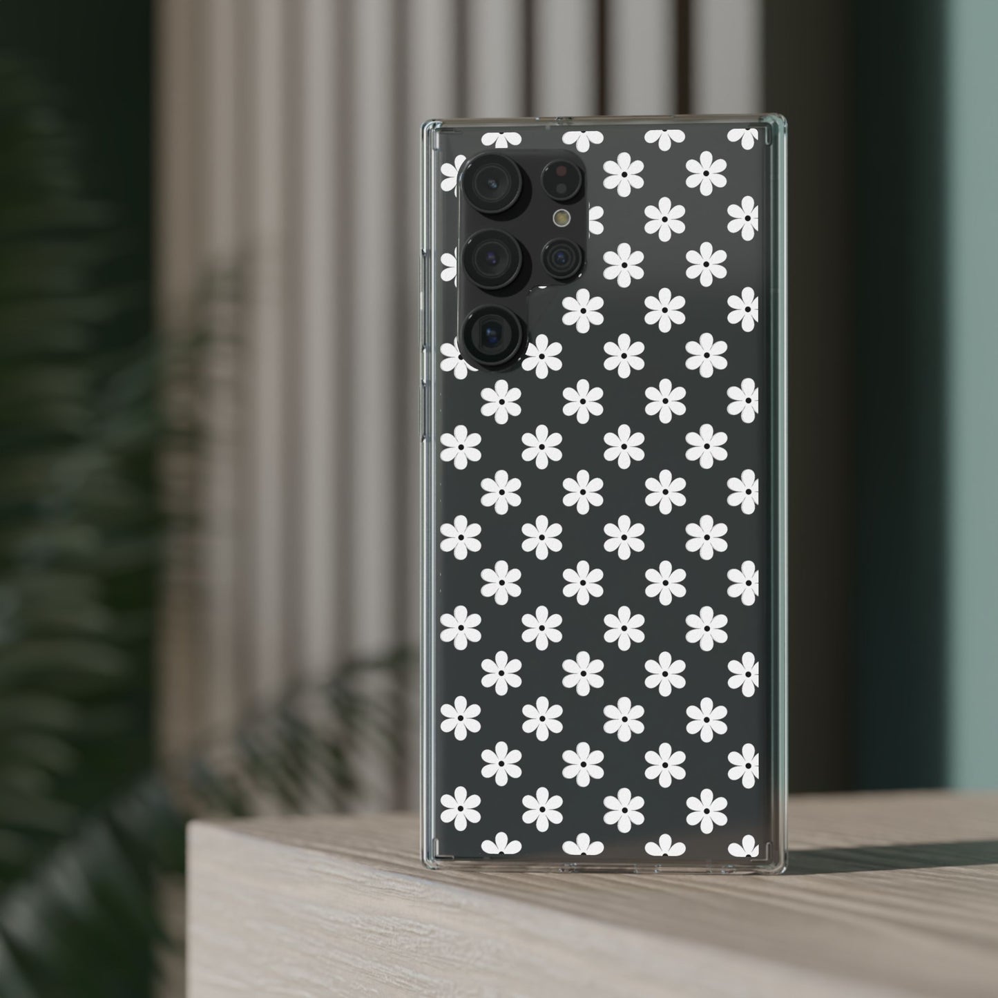 White Floral #222 Clear Cases - MahaCase