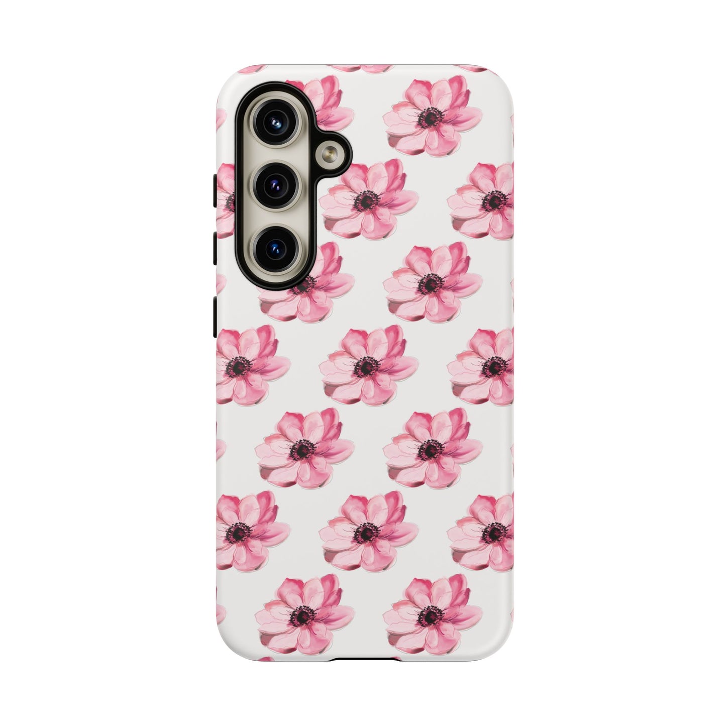 Floral Tough Phone Case - Stylish Protection with Pink Flowers - iPhone Samsung Galaxy Google Pixel - MahaCase