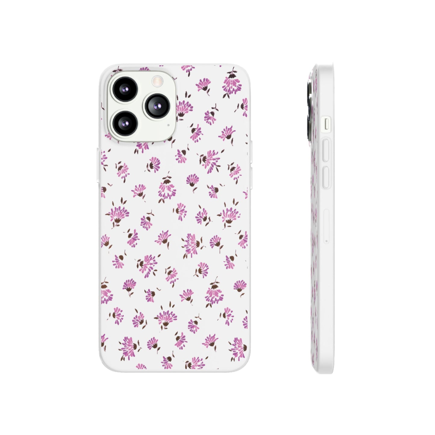 Floral Flexible Phone Case - Flower Pattern, Cute Gift for Her, Stylish Accessory, Spring Vibe, Lightweight Protective Cover- iPhone, Samsung, Gift Packaging - MahaCase