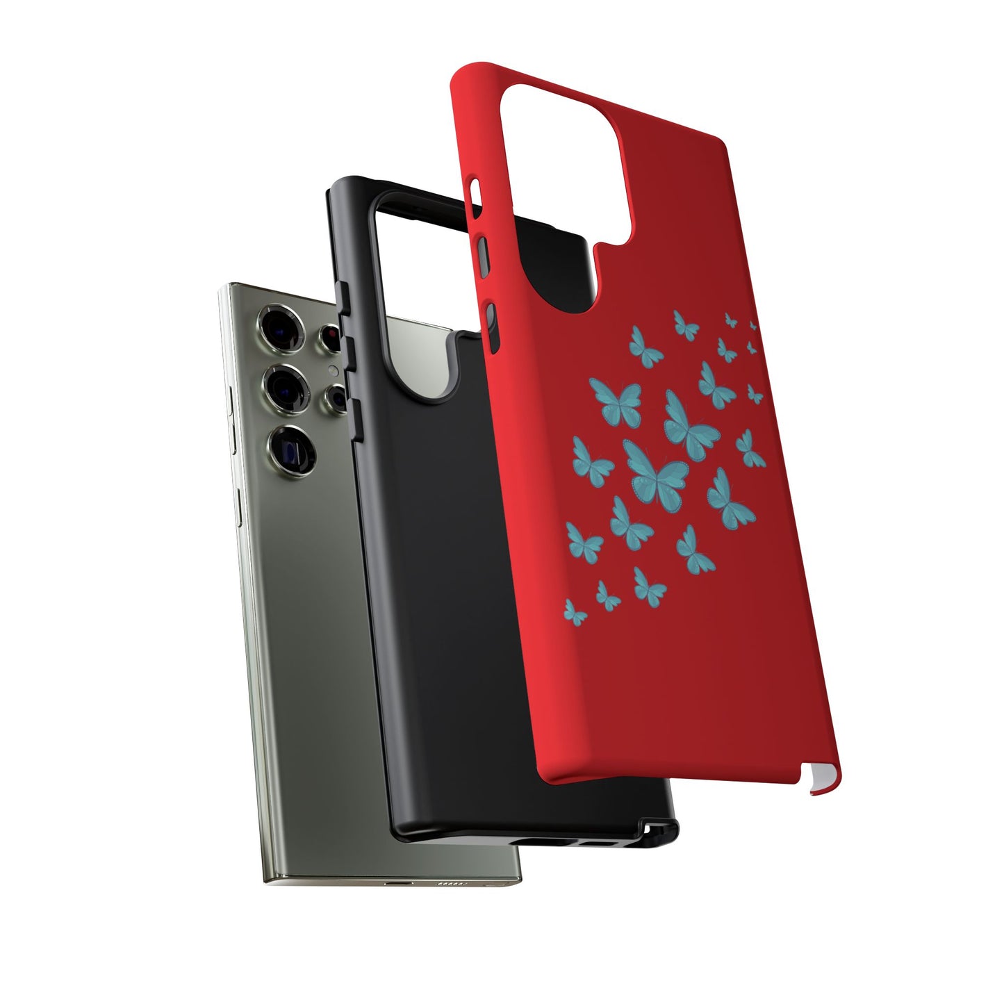 Butterflies in Red - Tough Cases iPhone Samsung Google Pixel - MahaCase