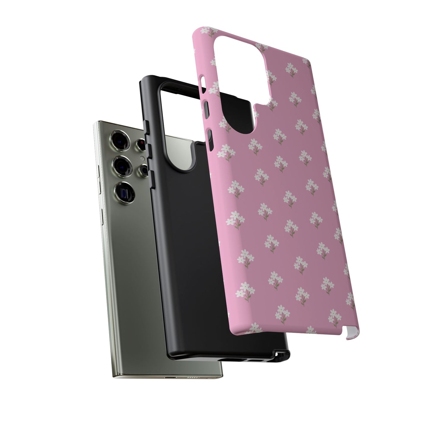 Floral Tough Phone Case - Pink Blossom Design - iPhone Samsung Galaxy Google Pixel - MahaCase
