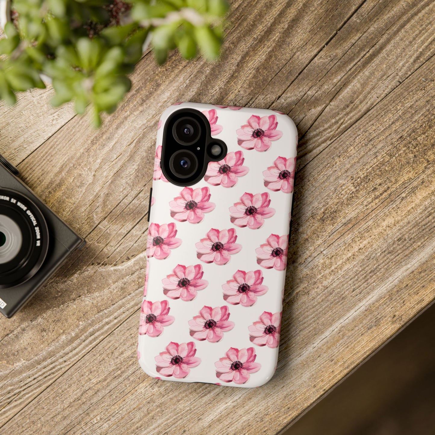 Floral Tough Phone Case - Stylish Protection with Pink Flowers - iPhone Samsung Galaxy Google Pixel - MahaCase