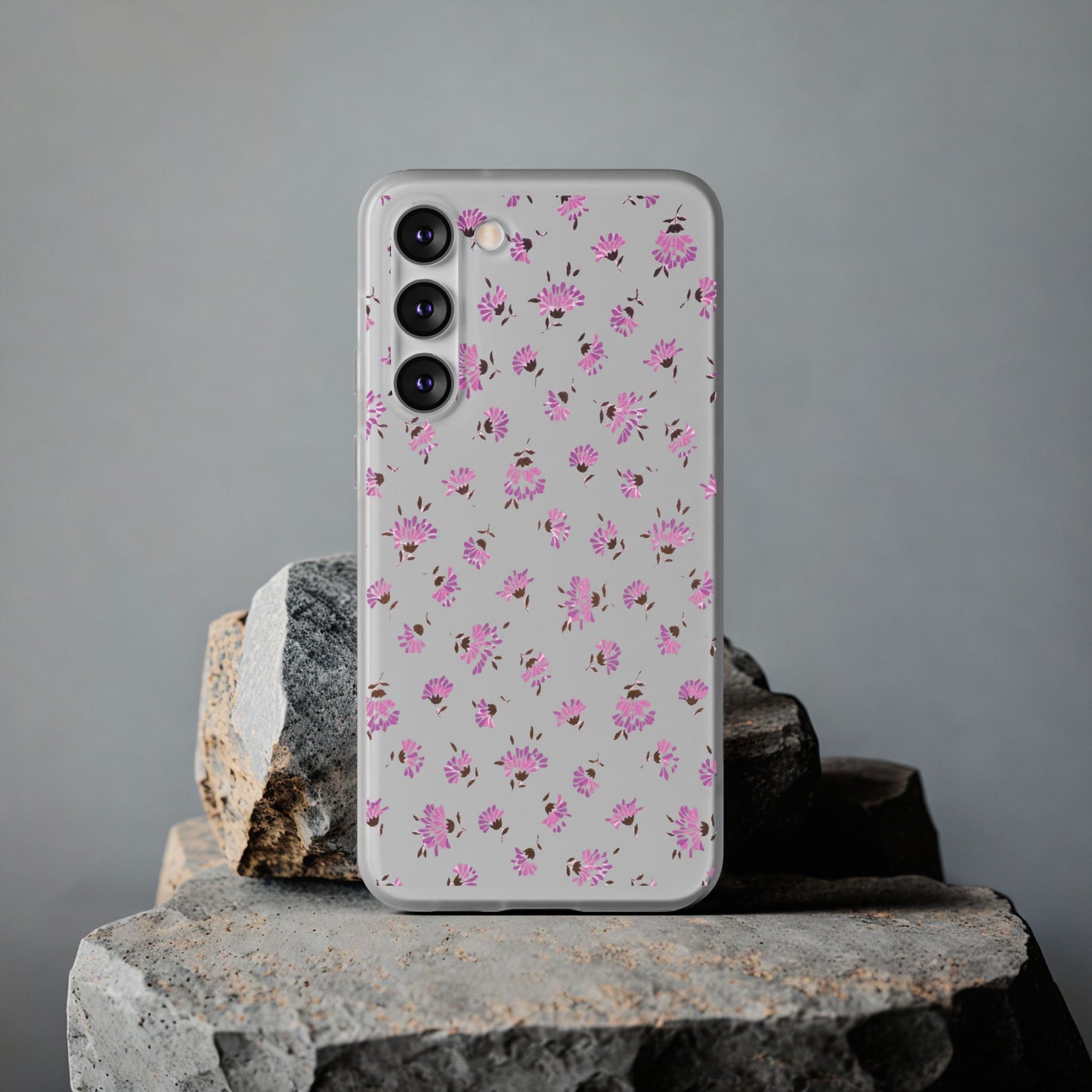 Floral Flexible Phone Case - Flower Pattern, Cute Gift for Her, Stylish Accessory, Spring Vibe, Lightweight Protective Cover- iPhone, Samsung, Gift Packaging - MahaCase