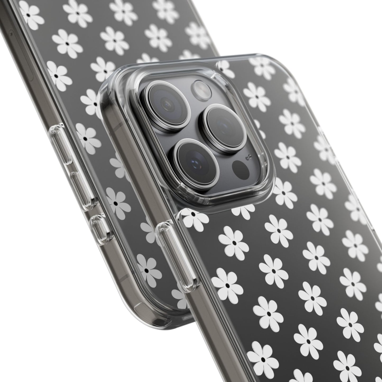 White Floral #222 Clear Cases - MahaCase
