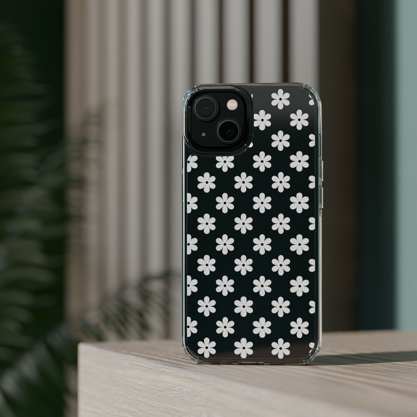 White Floral #222 Clear Cases - MahaCase