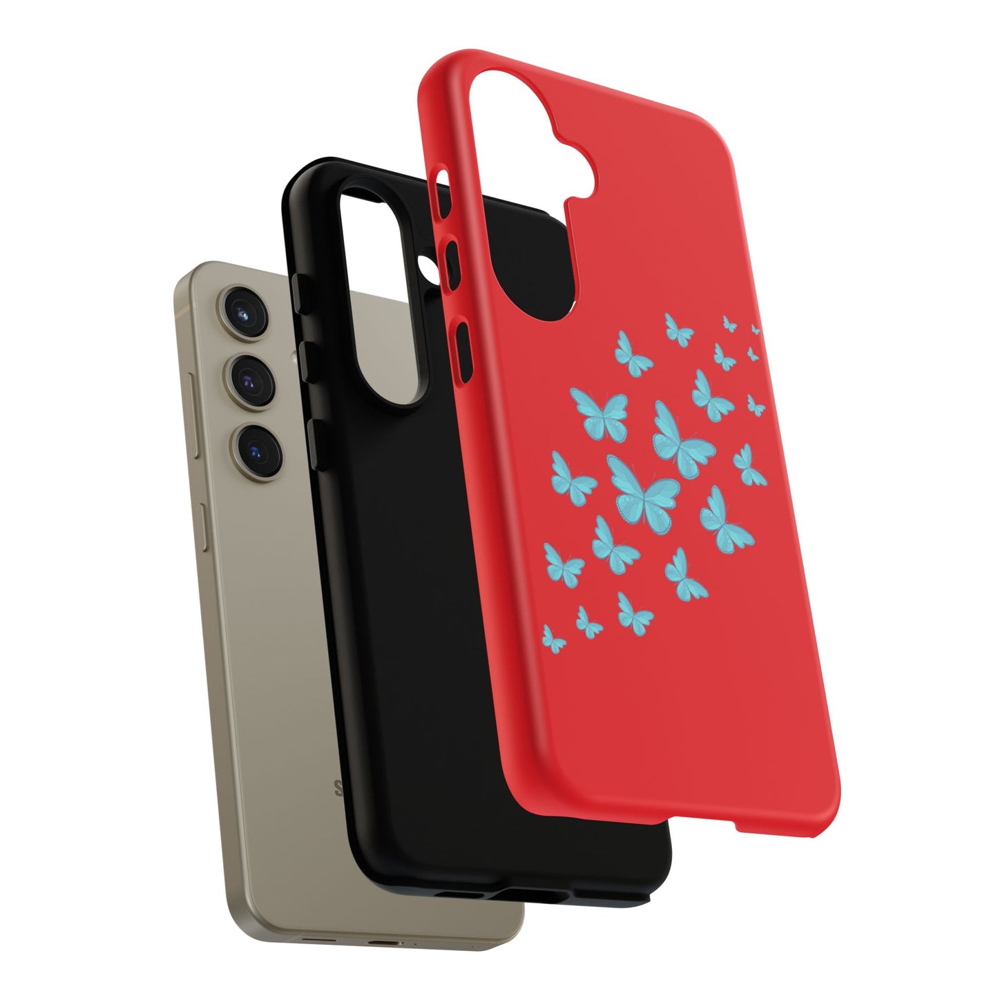 Butterflies in Red - Tough Cases iPhone Samsung Google Pixel - MahaCase