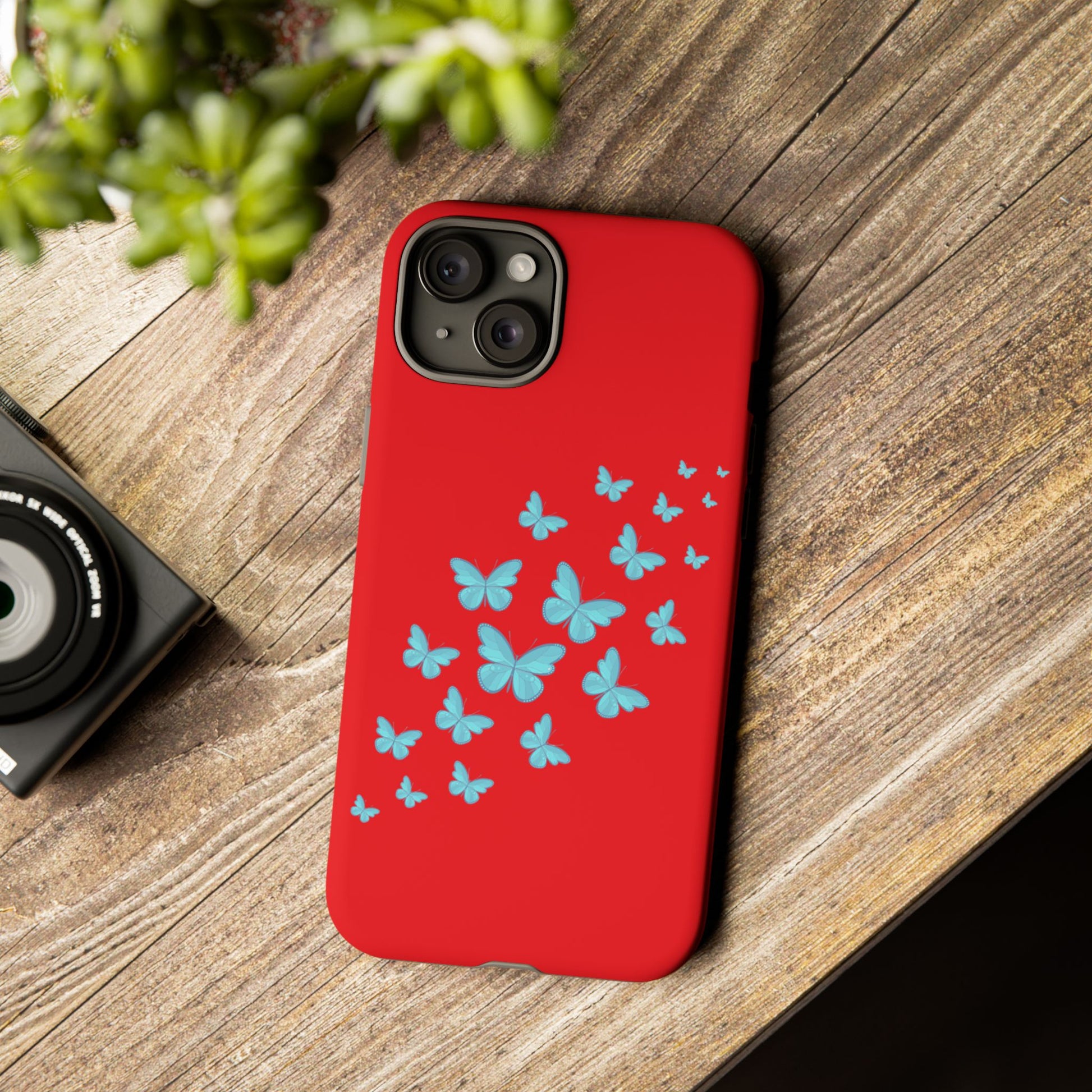 Butterflies in Red - Tough Cases iPhone Samsung Google Pixel - MahaCase