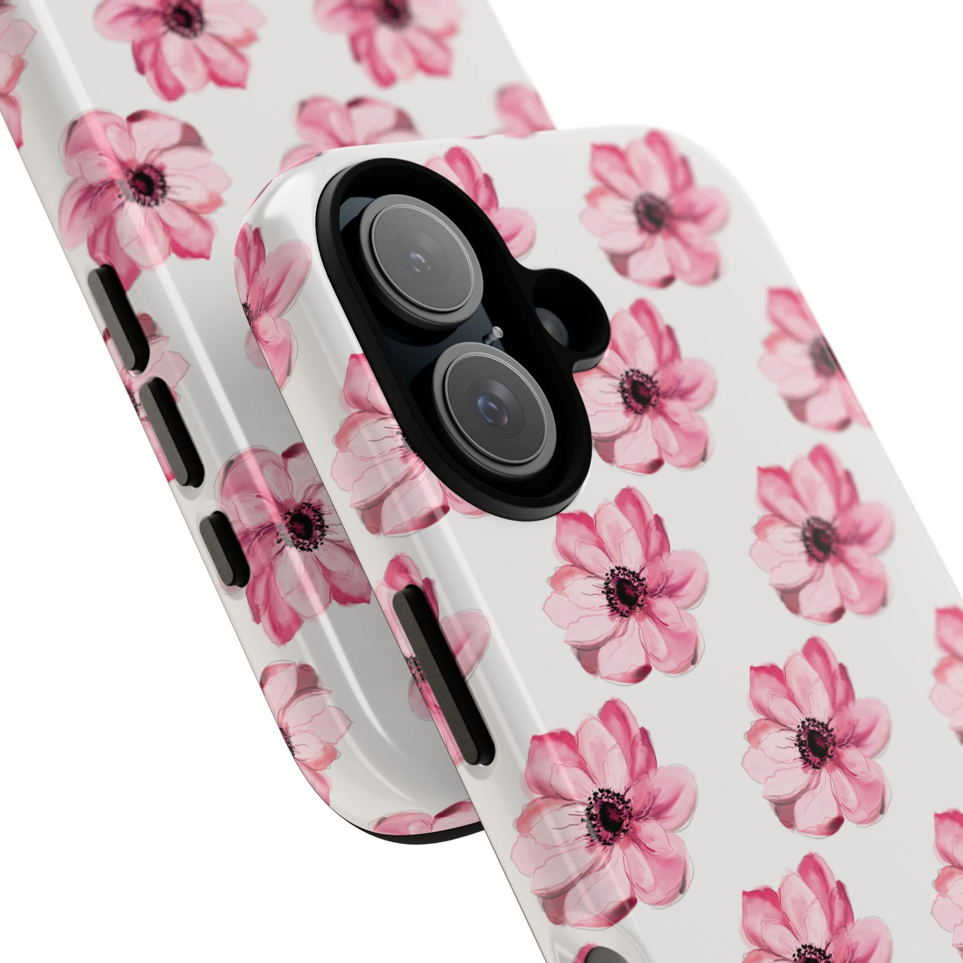 Floral Tough Phone Case - Stylish Protection with Pink Flowers - iPhone Samsung Galaxy Google Pixel - MahaCase