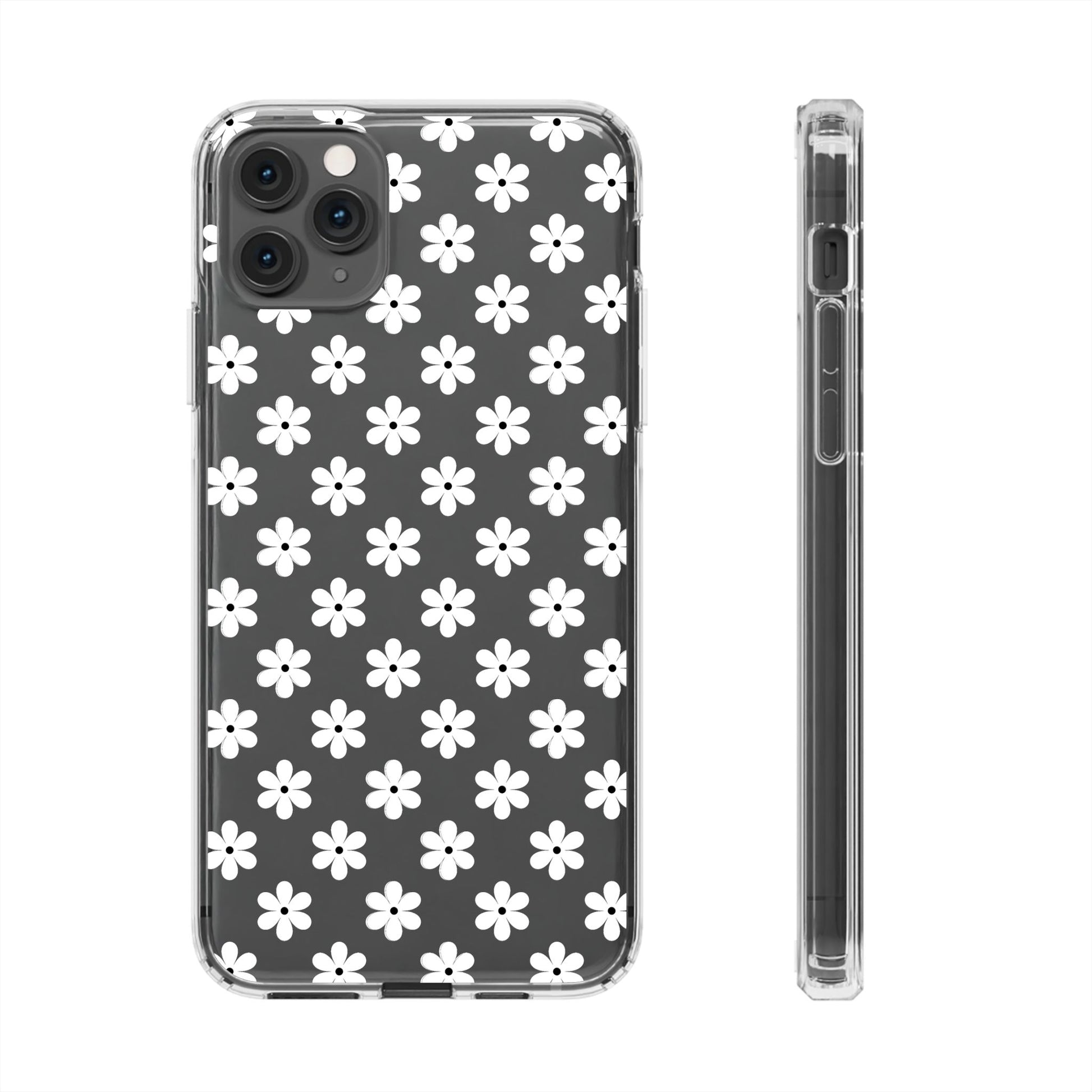 White Floral #222 Clear Cases - MahaCase