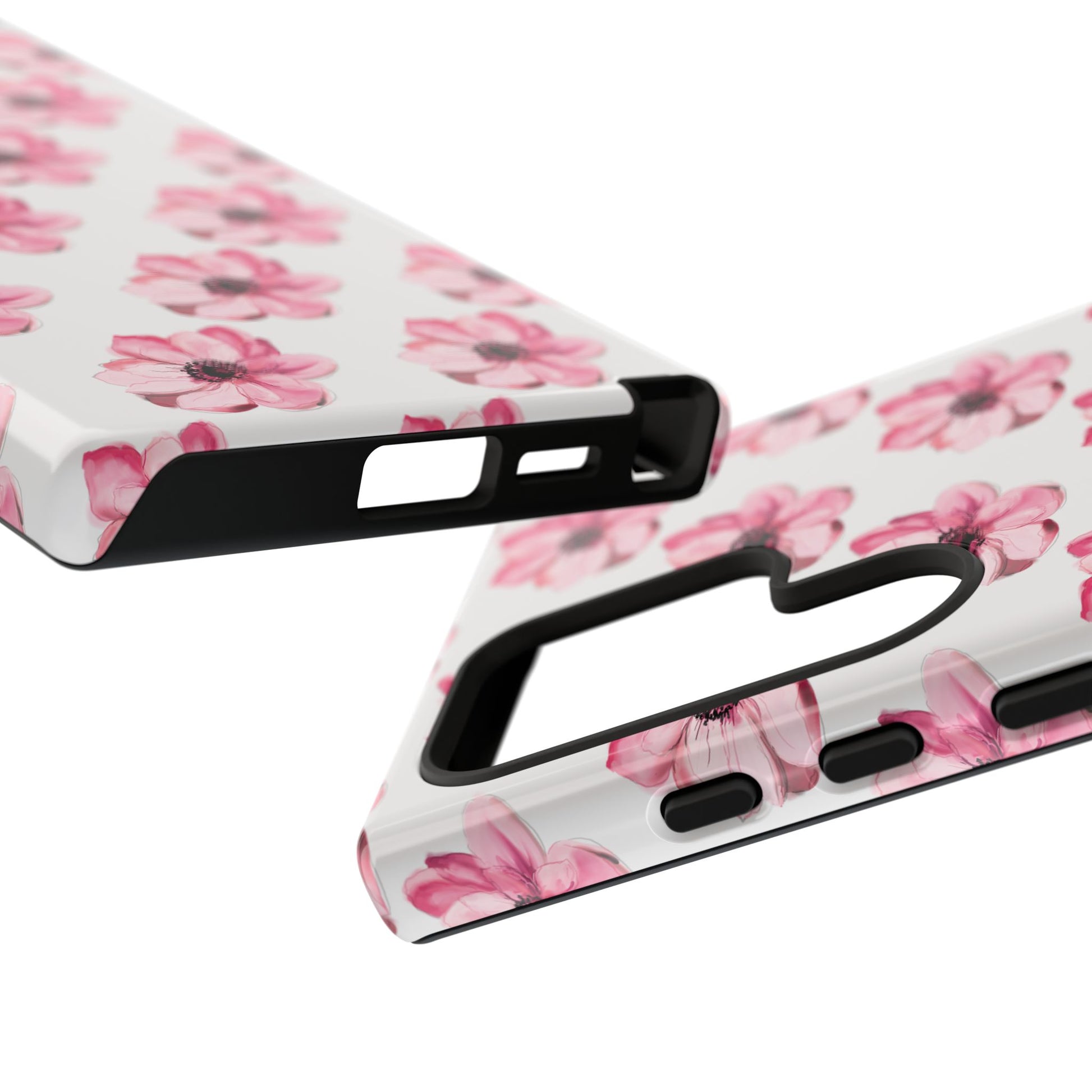 Floral Tough Phone Case - Stylish Protection with Pink Flowers - iPhone Samsung Galaxy Google Pixel - MahaCase