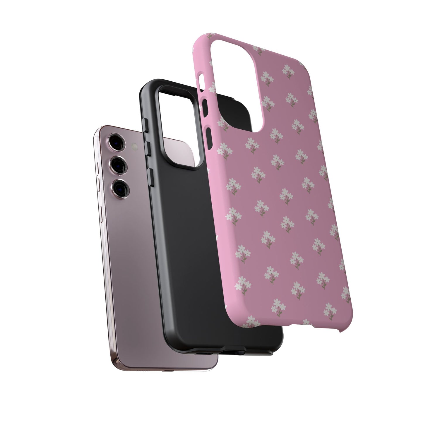 Floral Tough Phone Case - Pink Blossom Design - iPhone Samsung Galaxy Google Pixel - MahaCase
