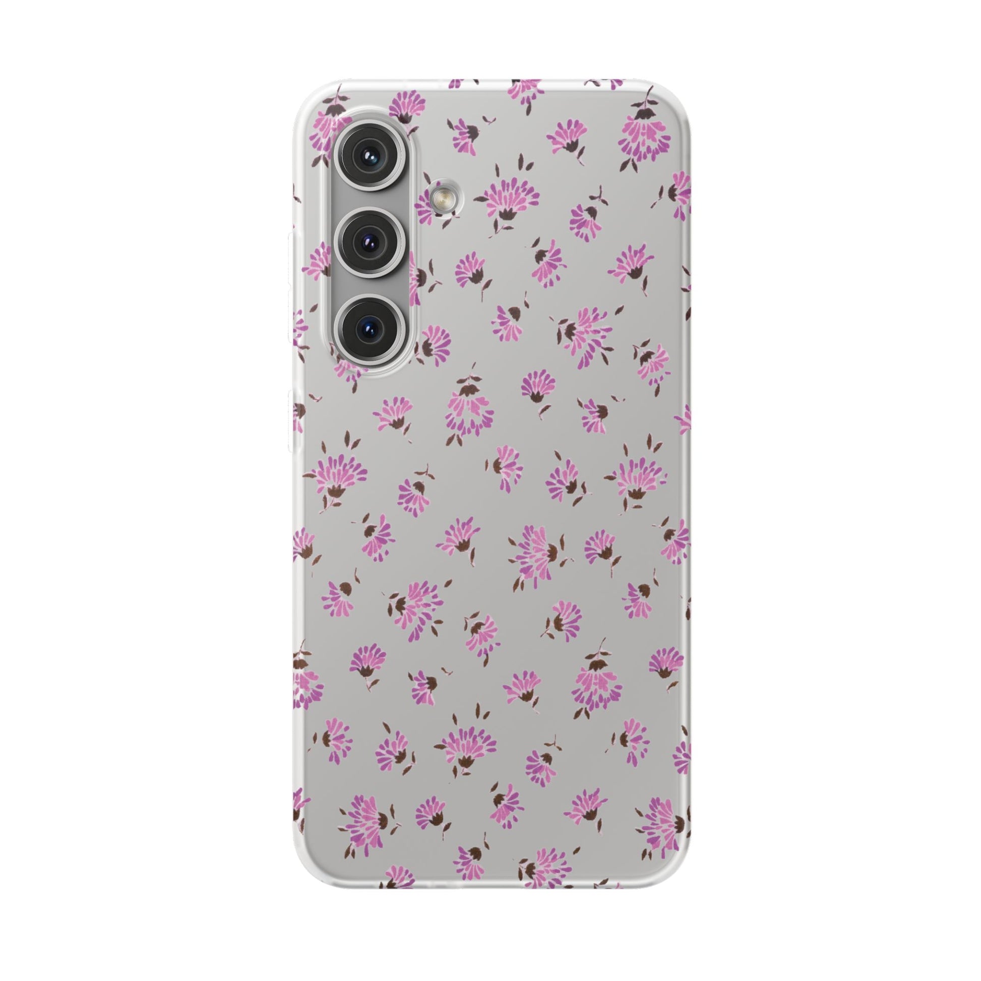 Floral Flexible Phone Case - Flower Pattern, Cute Gift for Her, Stylish Accessory, Spring Vibe, Lightweight Protective Cover- iPhone, Samsung, Gift Packaging - MahaCase