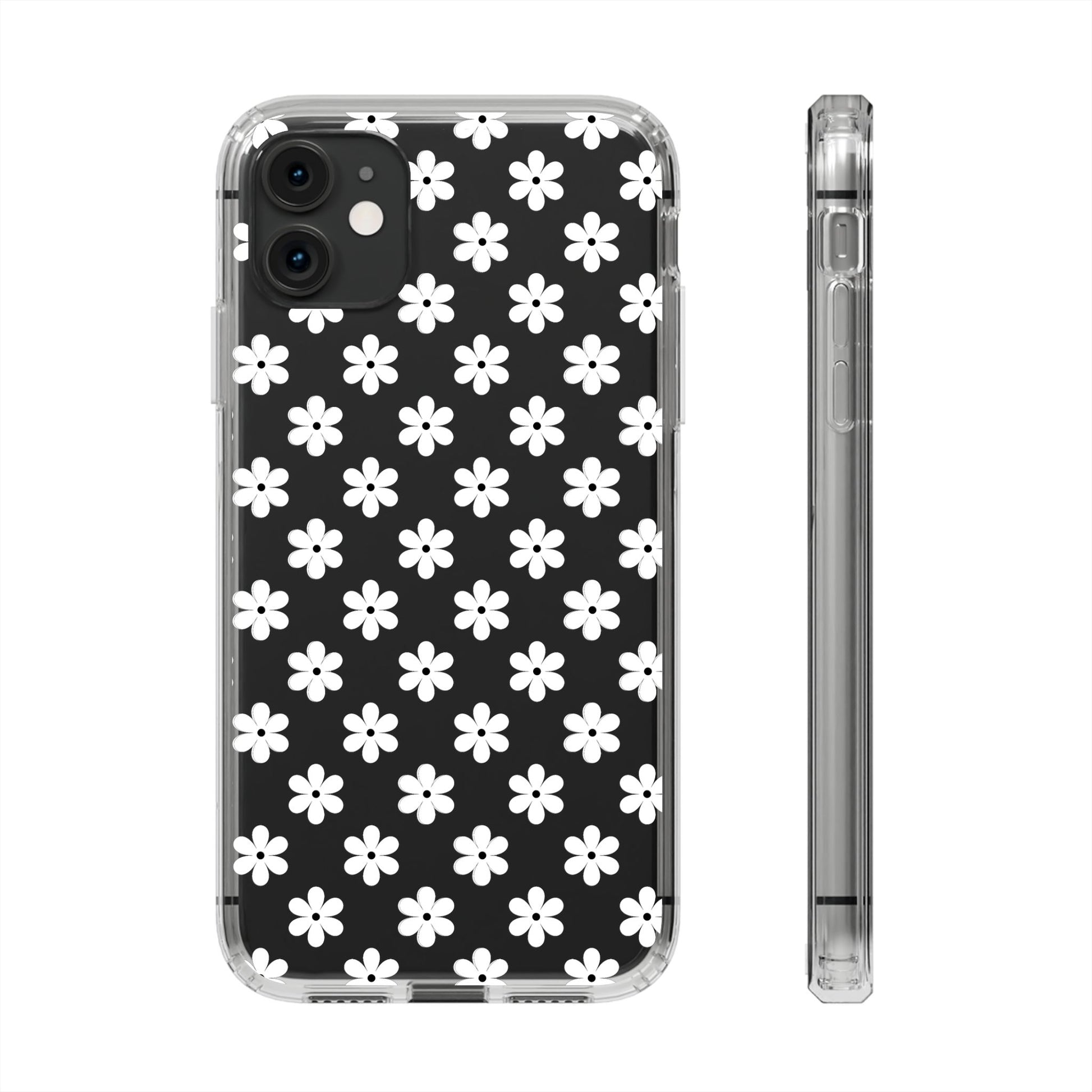 White Floral #222 Clear Cases - MahaCase