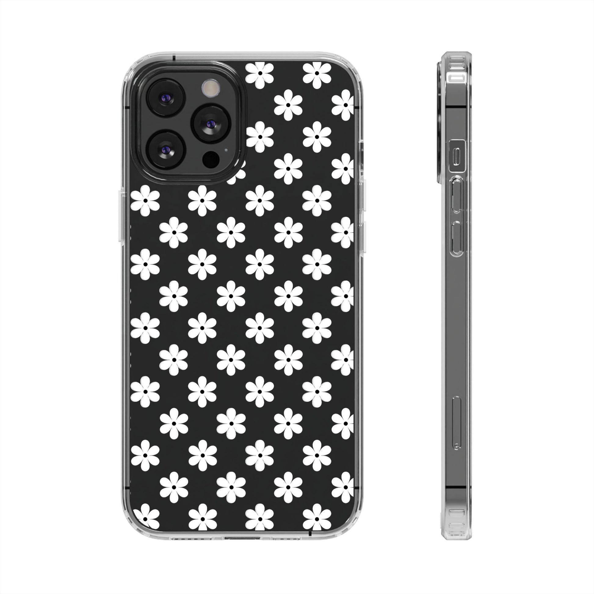 White Floral #222 Clear Cases - MahaCase