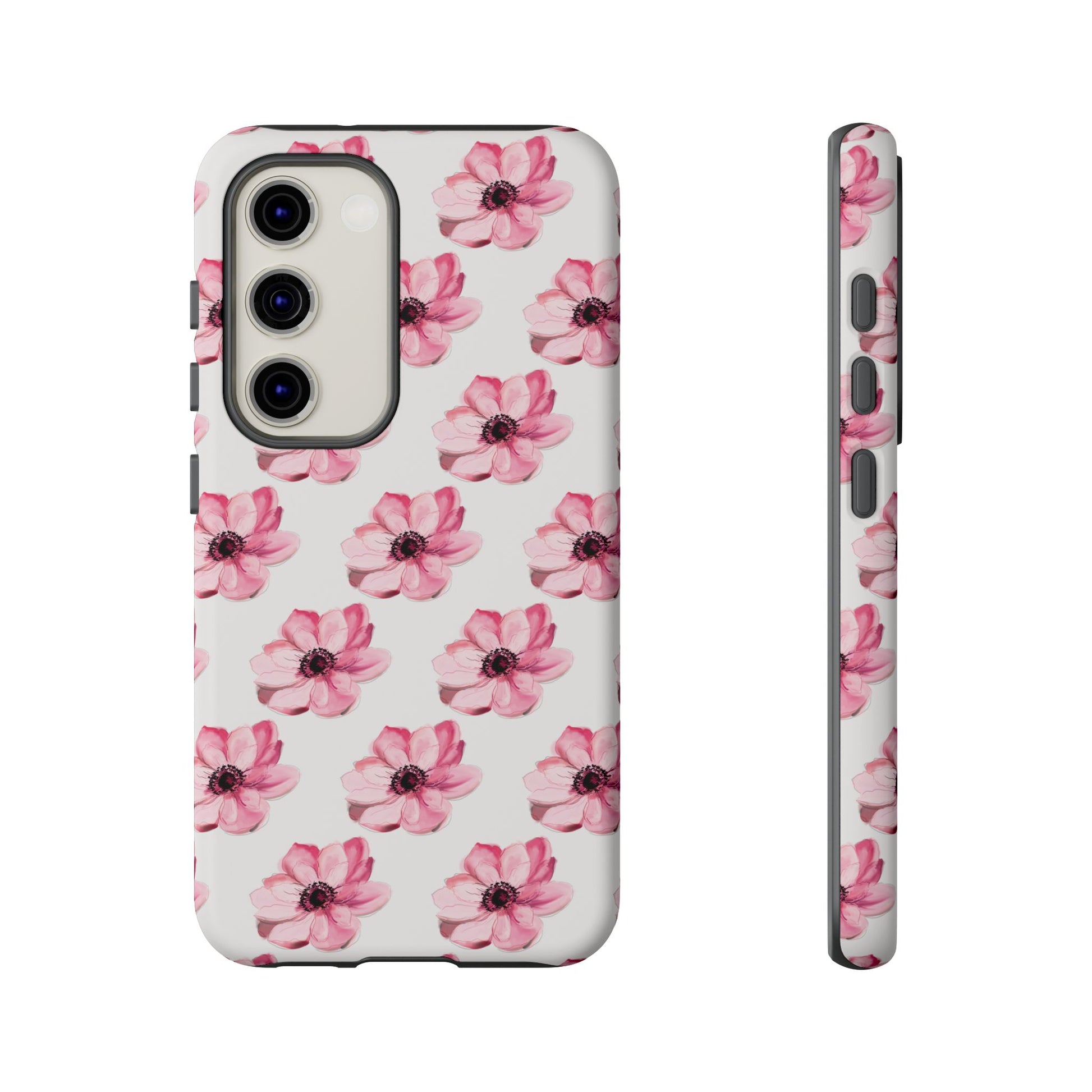 Floral Tough Phone Case - Stylish Protection with Pink Flowers - iPhone Samsung Galaxy Google Pixel - MahaCase