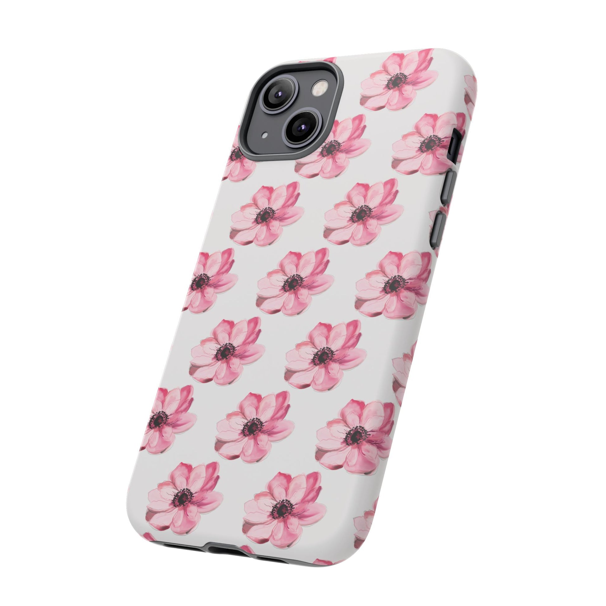 Floral Tough Phone Case - Stylish Protection with Pink Flowers - iPhone Samsung Galaxy Google Pixel - MahaCase