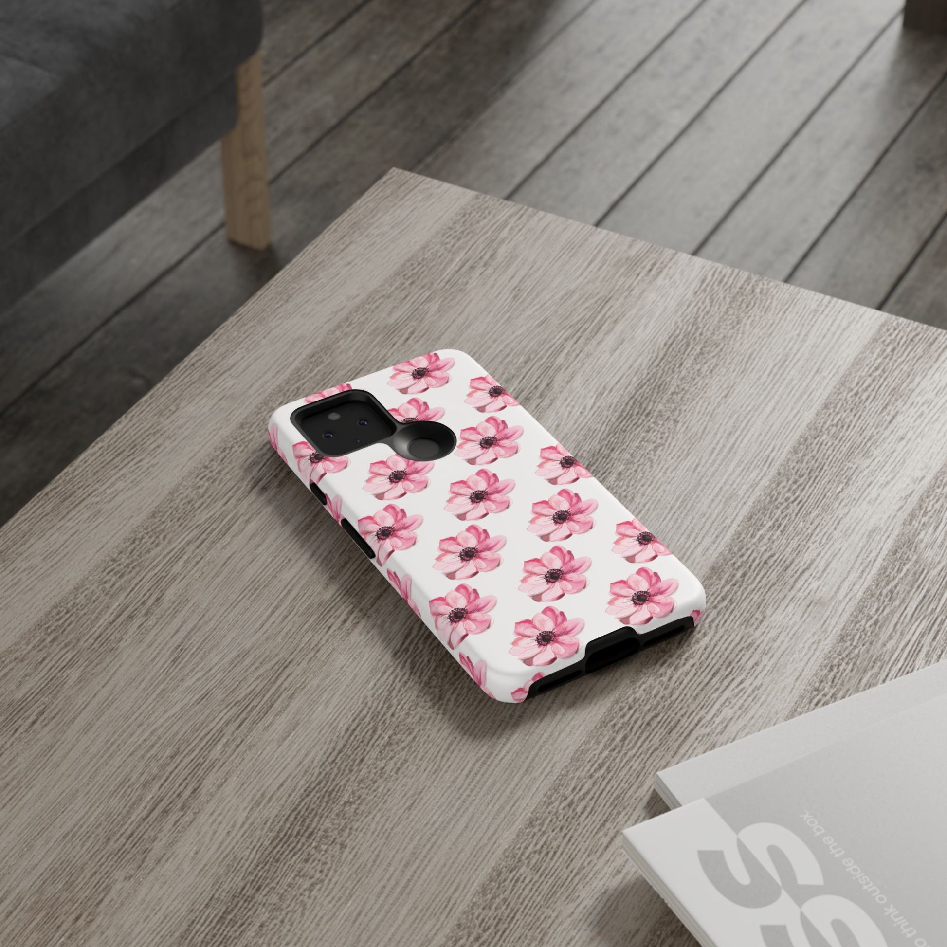 Floral Tough Phone Case - Stylish Protection with Pink Flowers - iPhone Samsung Galaxy Google Pixel - MahaCase
