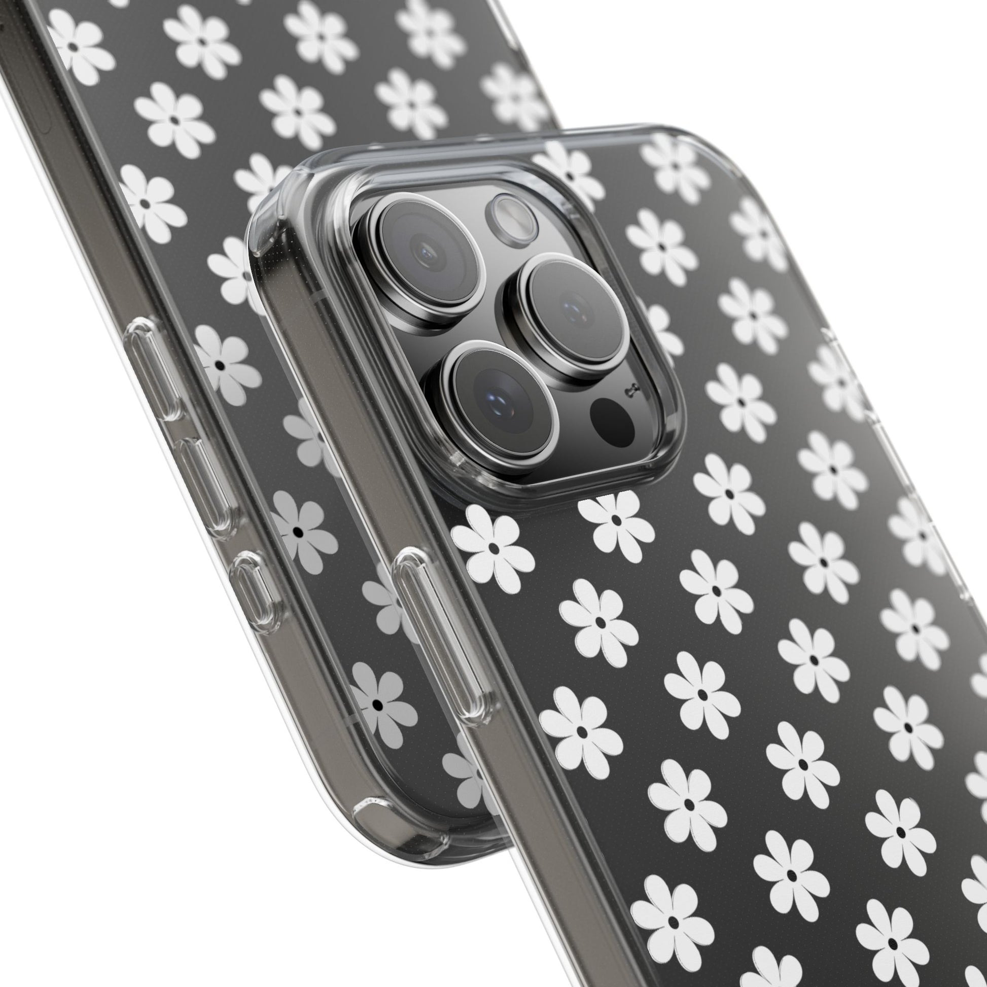 White Floral #222 Clear Cases - MahaCase