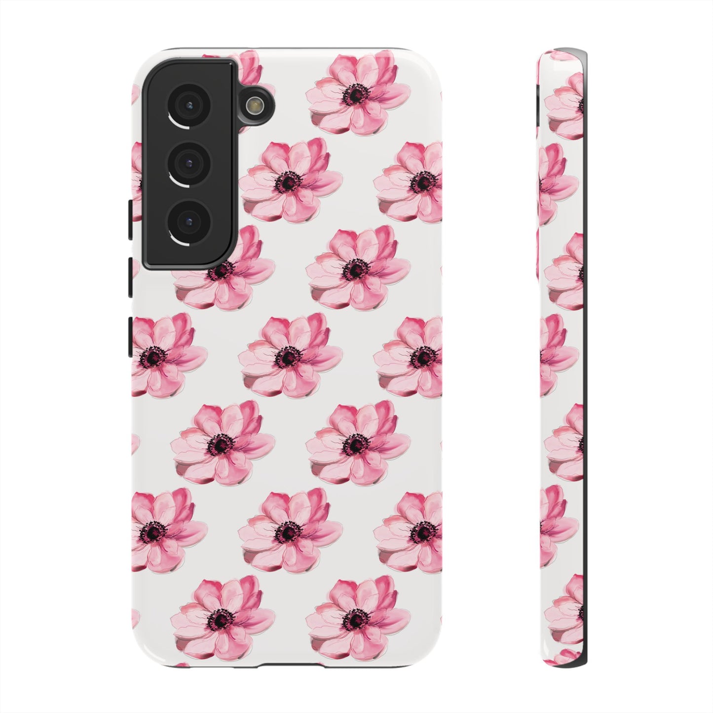 Floral Tough Phone Case - Stylish Protection with Pink Flowers - iPhone Samsung Galaxy Google Pixel - MahaCase