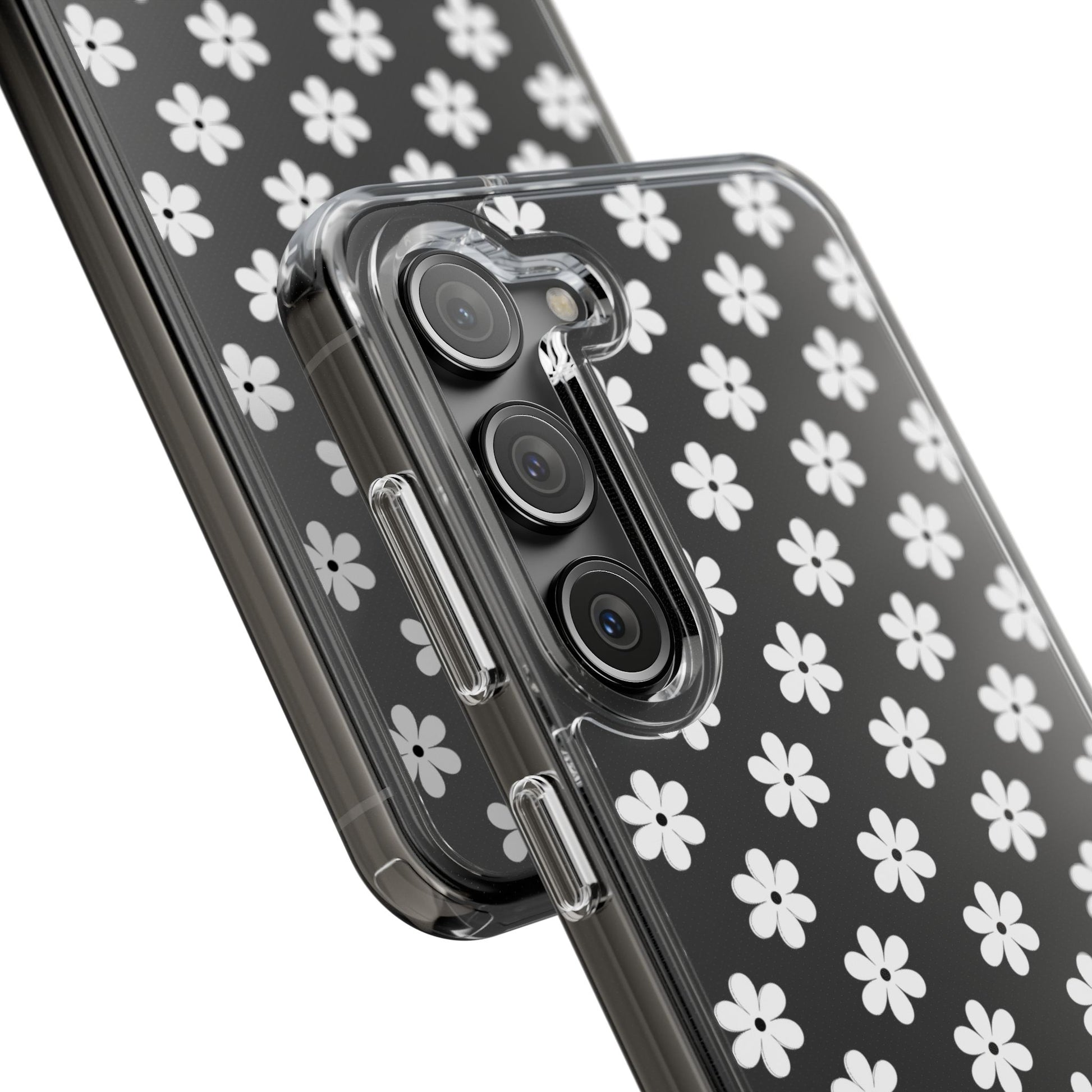 White Floral #222 Clear Cases - MahaCase
