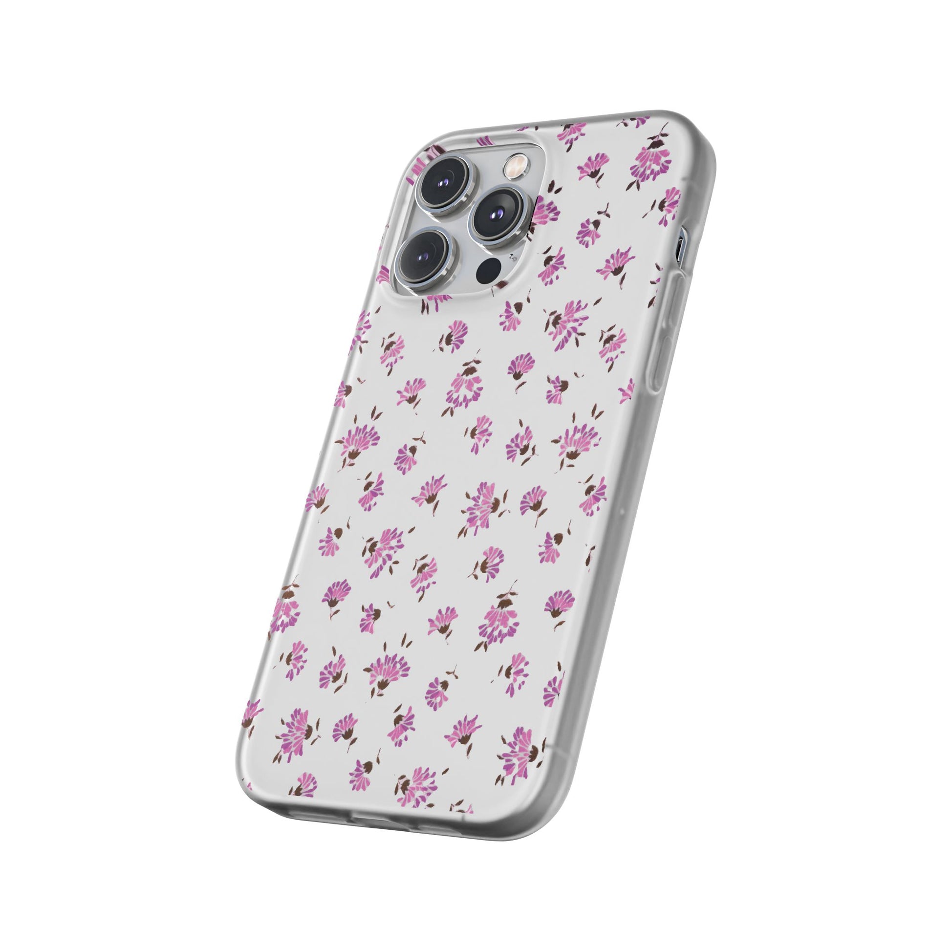 Floral Flexible Phone Case - Flower Pattern, Cute Gift for Her, Stylish Accessory, Spring Vibe, Lightweight Protective Cover- iPhone, Samsung, Gift Packaging - MahaCase