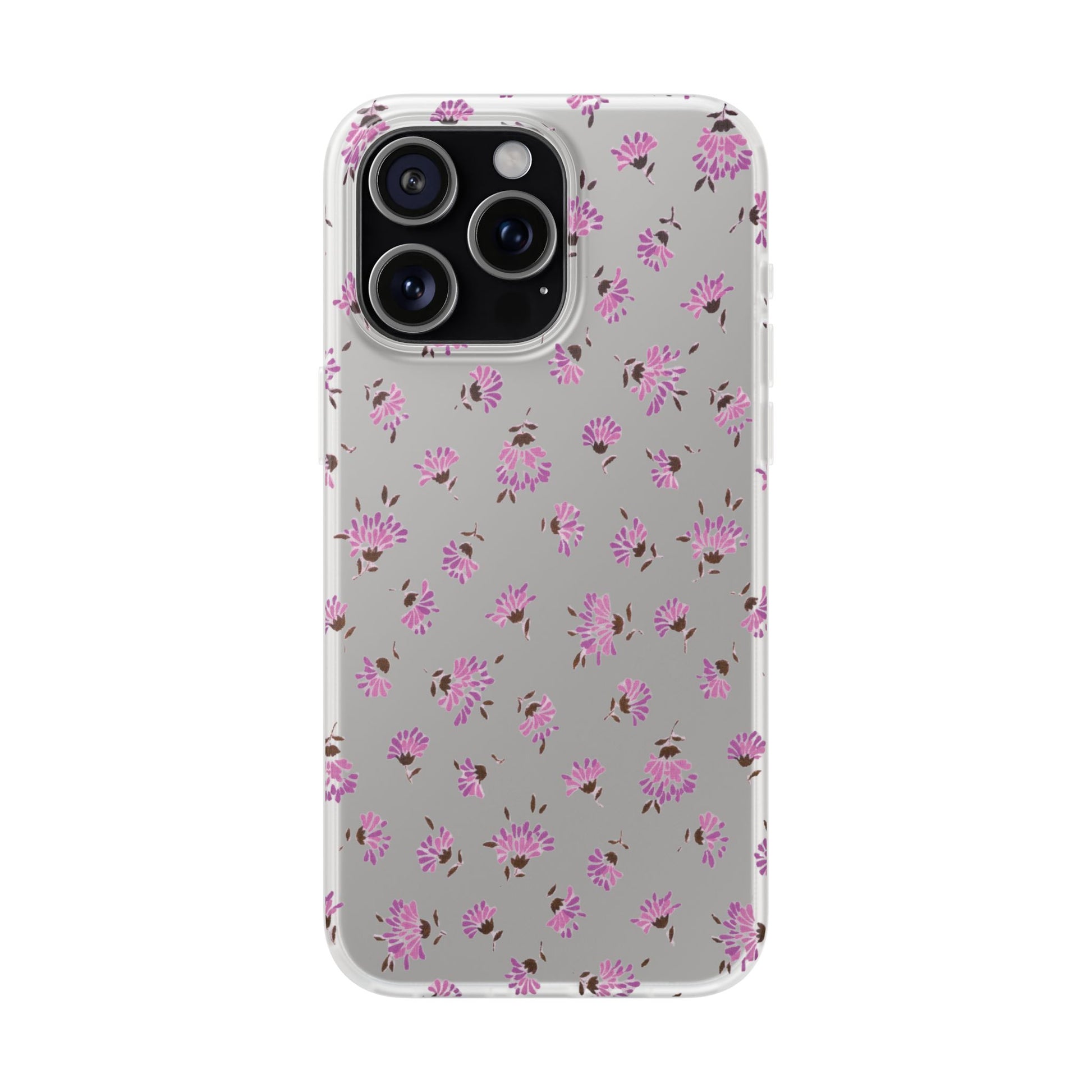 Floral Flexible Phone Case - Flower Pattern, Cute Gift for Her, Stylish Accessory, Spring Vibe, Lightweight Protective Cover- iPhone, Samsung, Gift Packaging - MahaCase